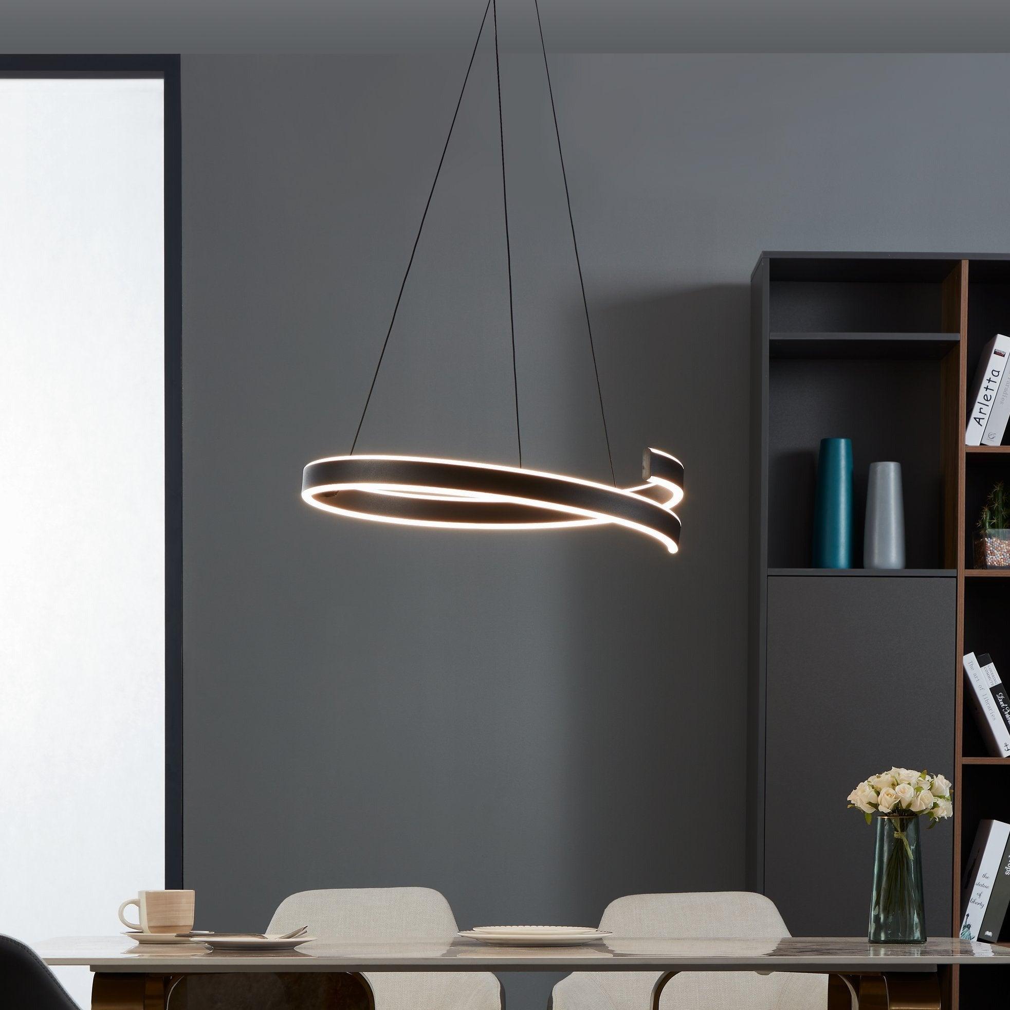 eglo connect andabaia z smart led modern black ceiling pendant