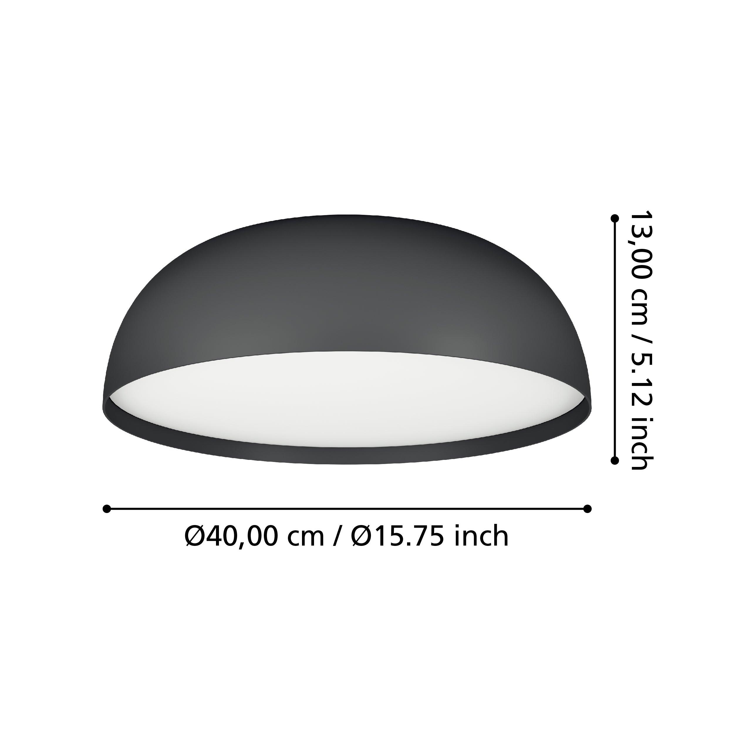 eglo connect tollos z smart led round black flush ceiling light 40cm kitchen lighting 