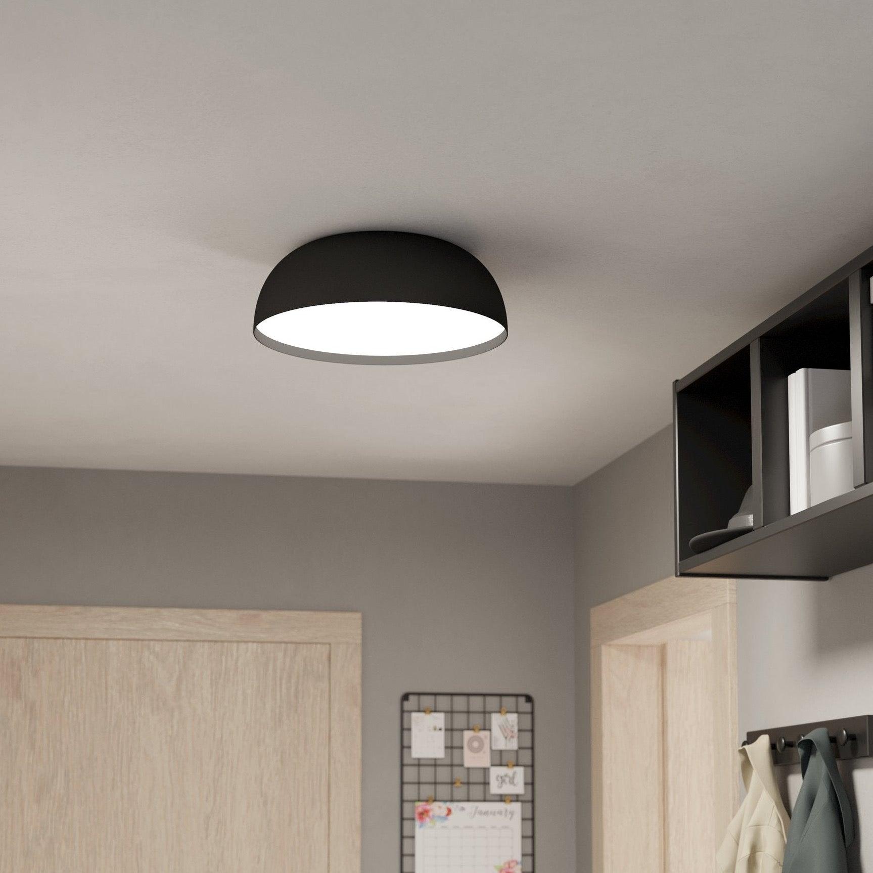 eglo connect tollos z smart led round black flush ceiling light 40cm
