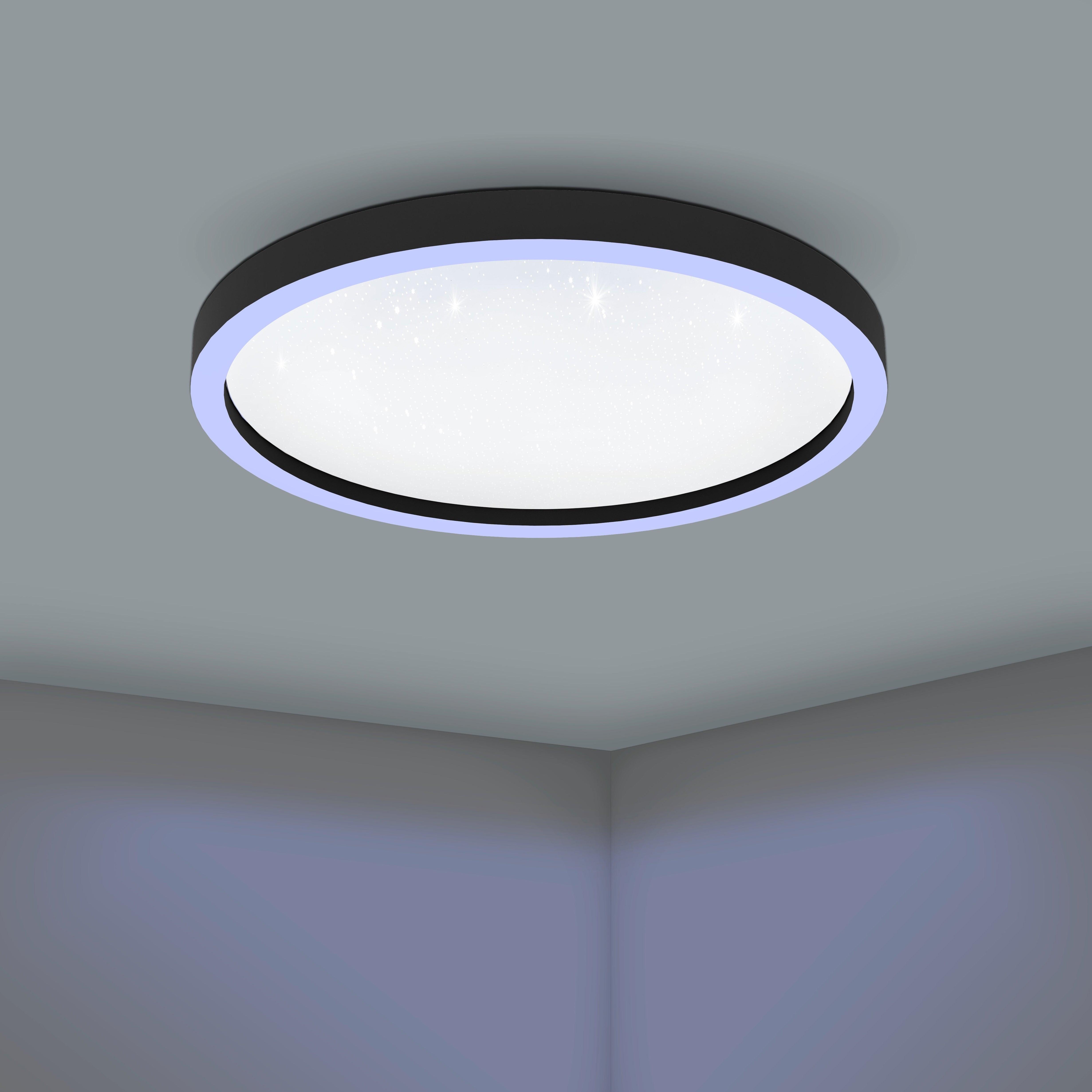 eglo connect montemorelos z smart led black ceiling flush 57cm