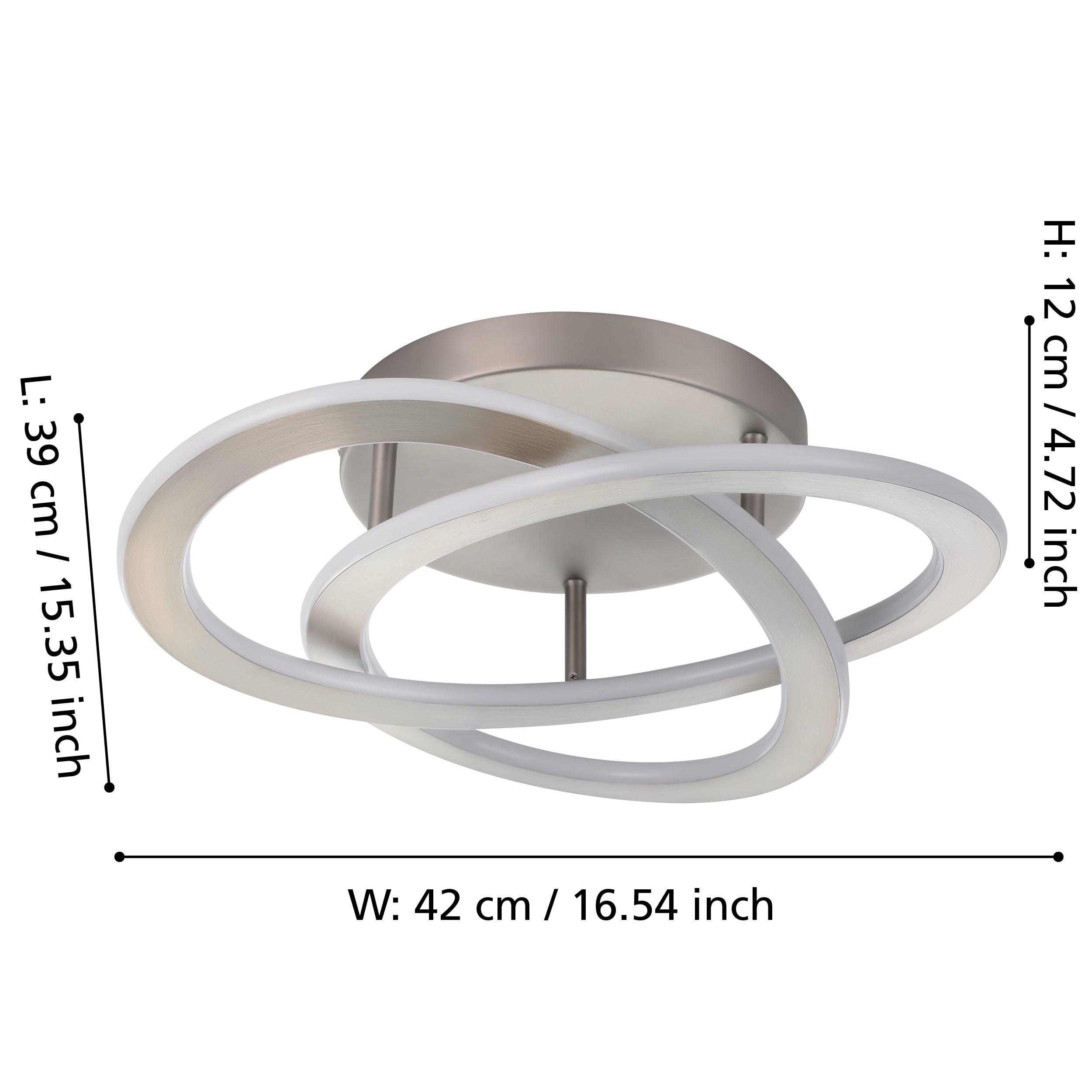 eglo rolimare led nickel flush ceiling light living room close up