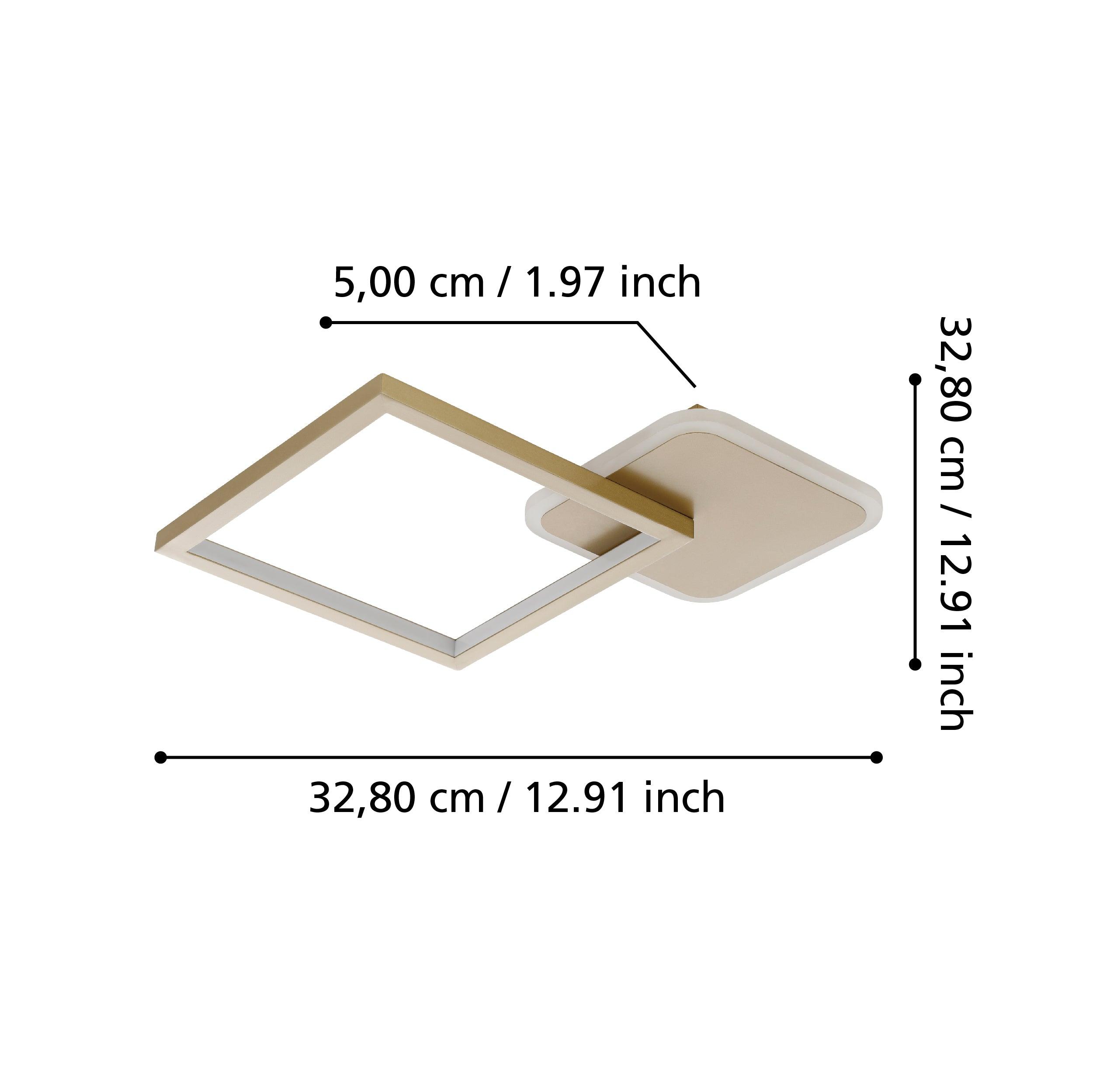 eglo gafares led square gold ceiling flush remote controlled kitchen lighting 