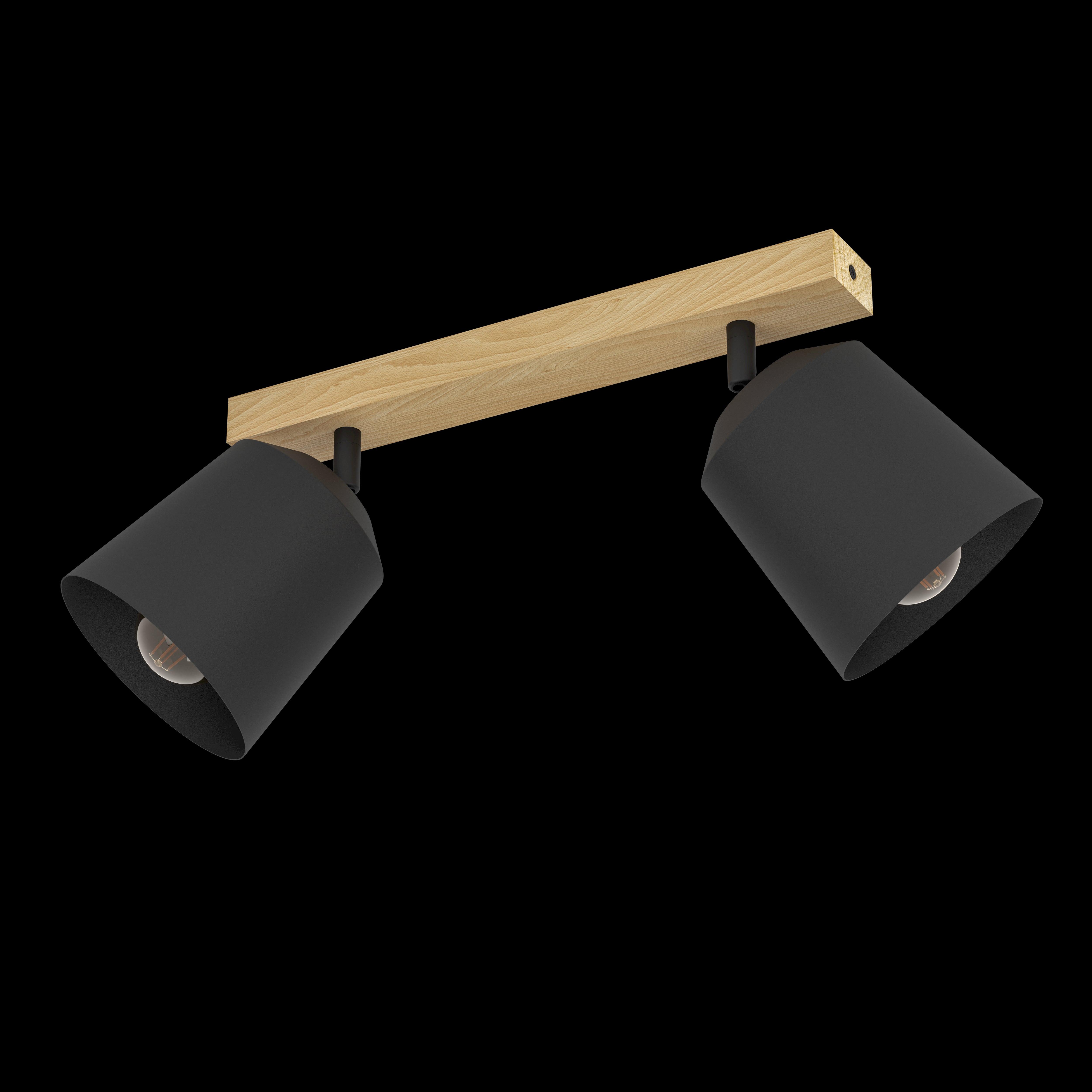 eglo cotorro 2 light wood black bar spotlight living room image