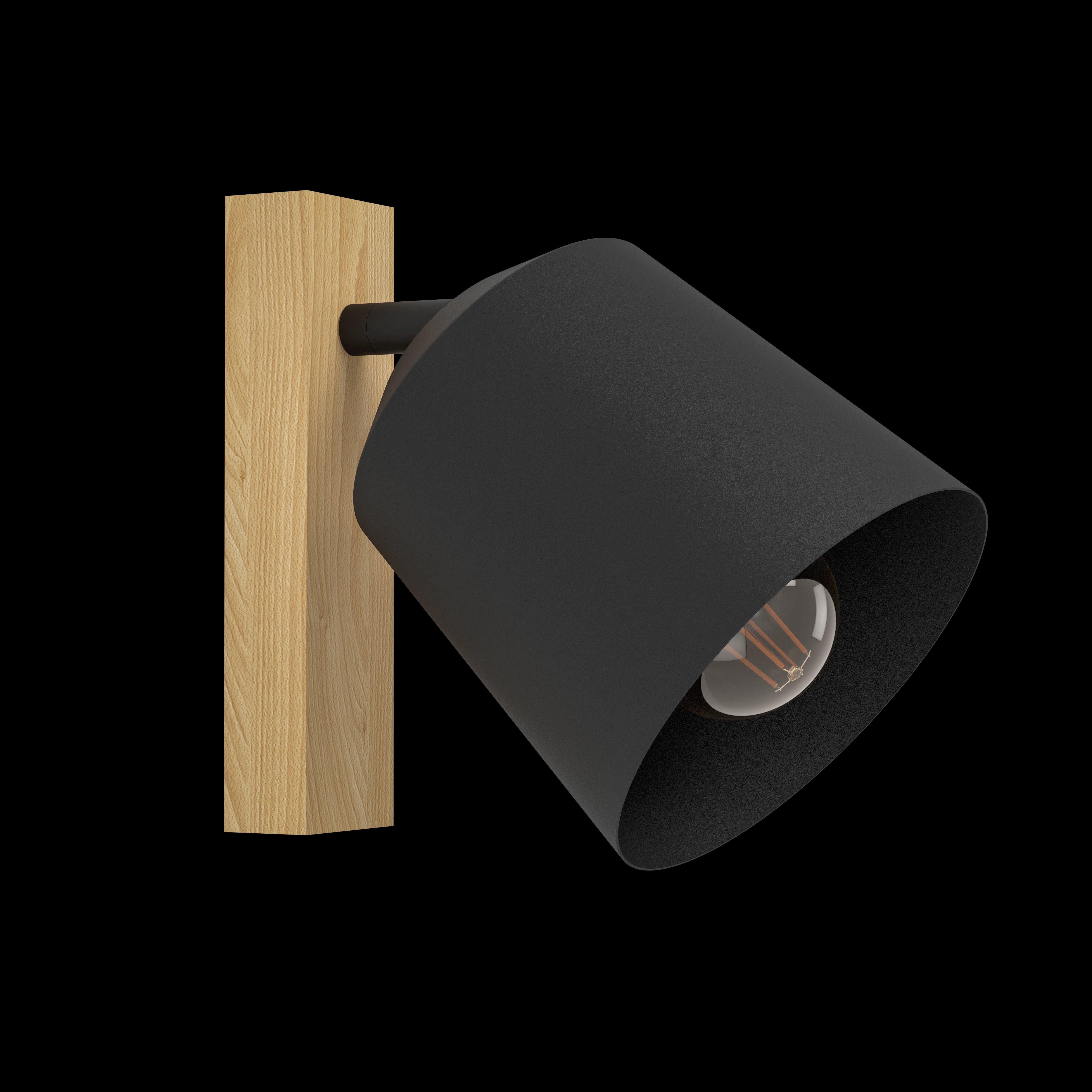 eglo cotorro wood black wall spotlight living room image