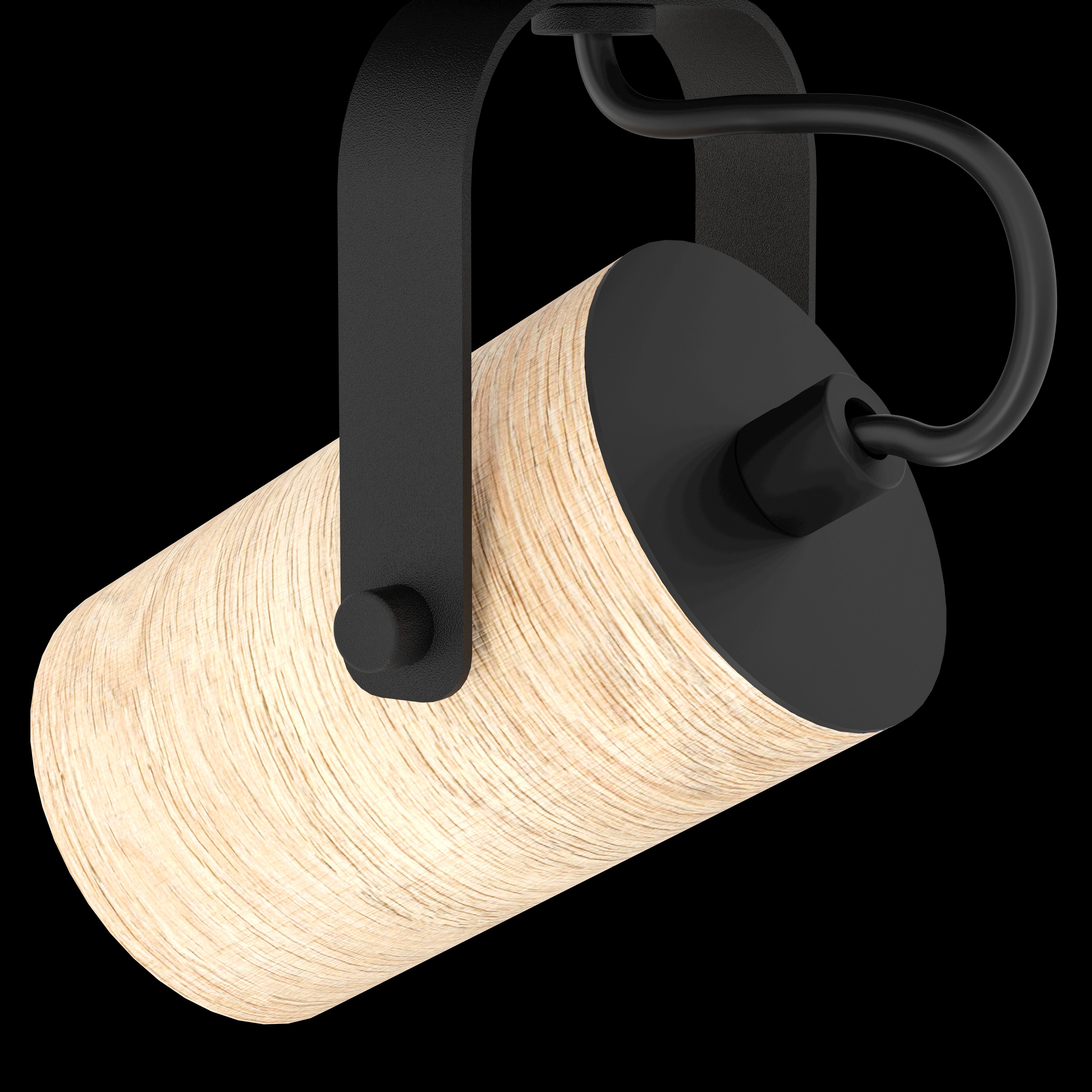 eglo cayuca wood black metal wall spotlight hallway lighting 