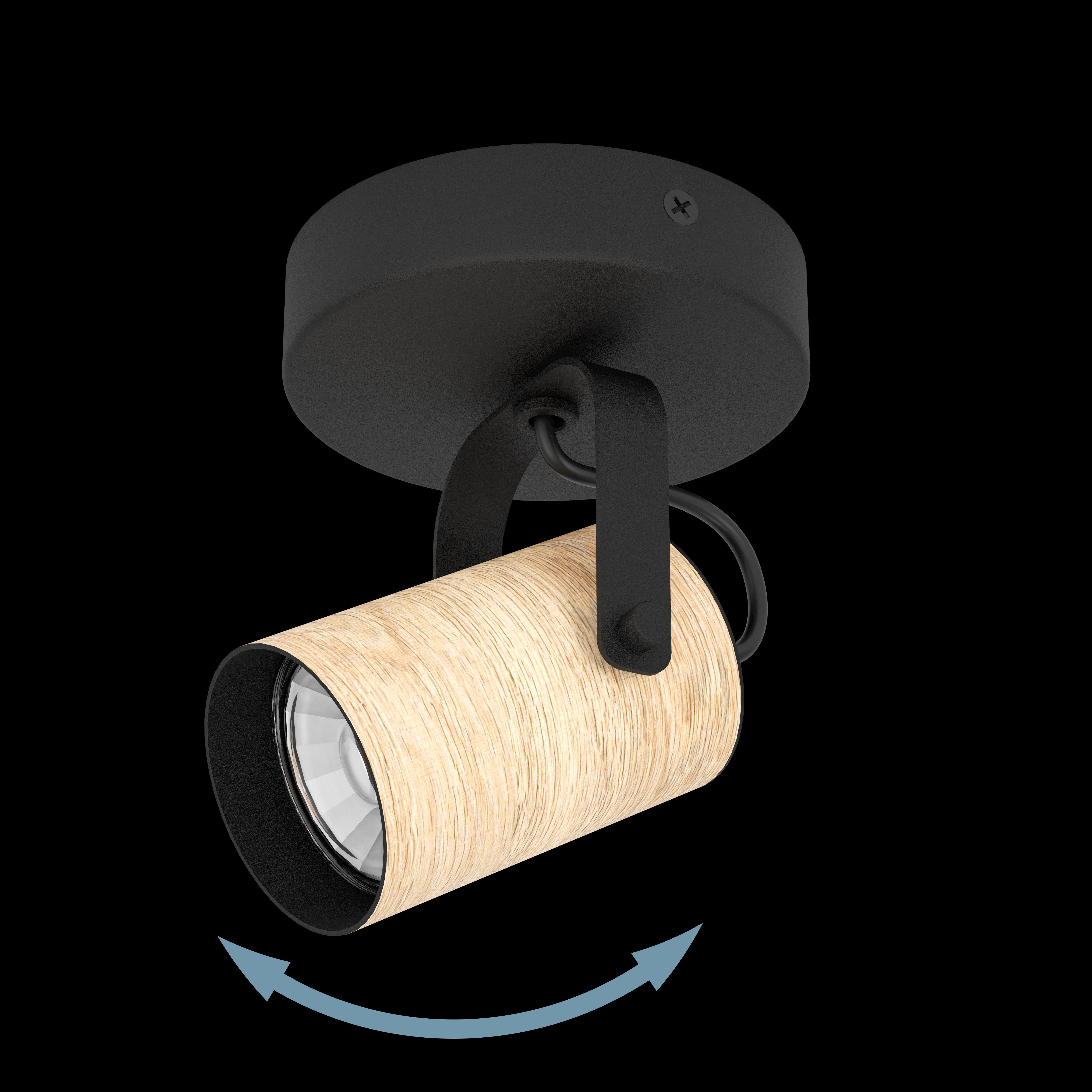 eglo cayuca wood black metal wall spotlight Kitchen Lighting Close Up