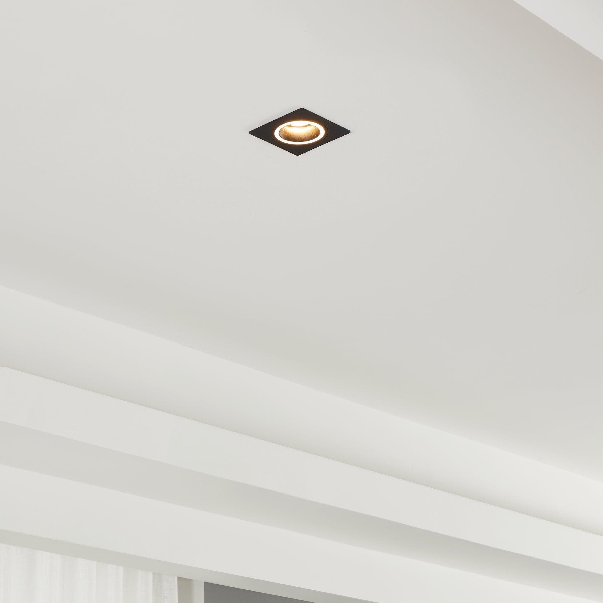 eglo carosso black square recessed ceiling spotlight