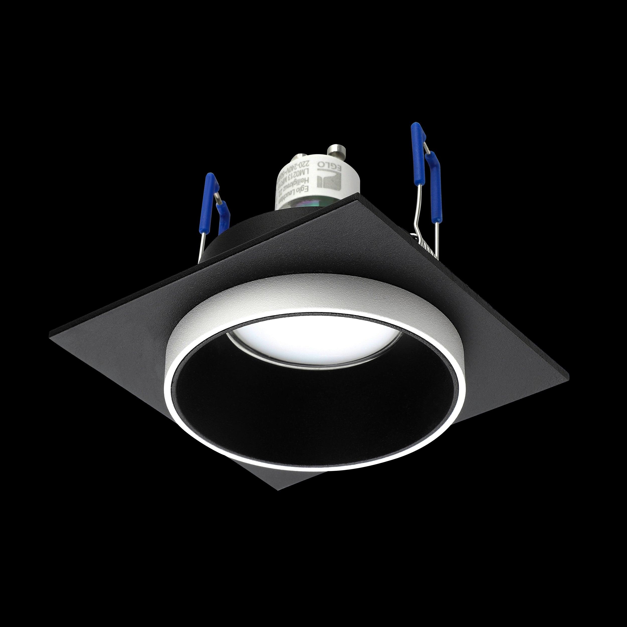 eglo carosso black white square recessed ceiling spotlight kitchen lighting 