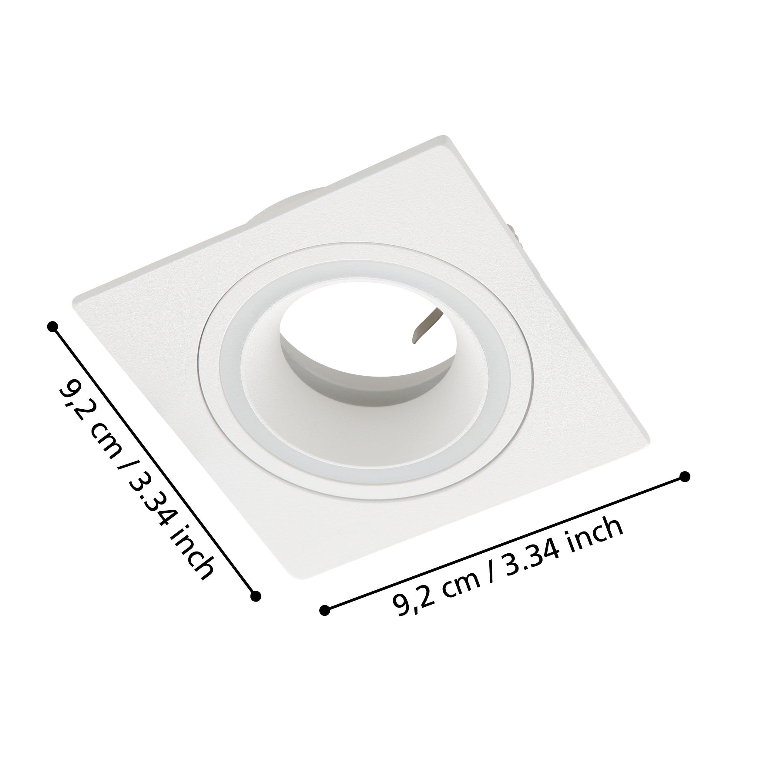 eglo carosso white square recessed ceiling spot light kitchen lighting 