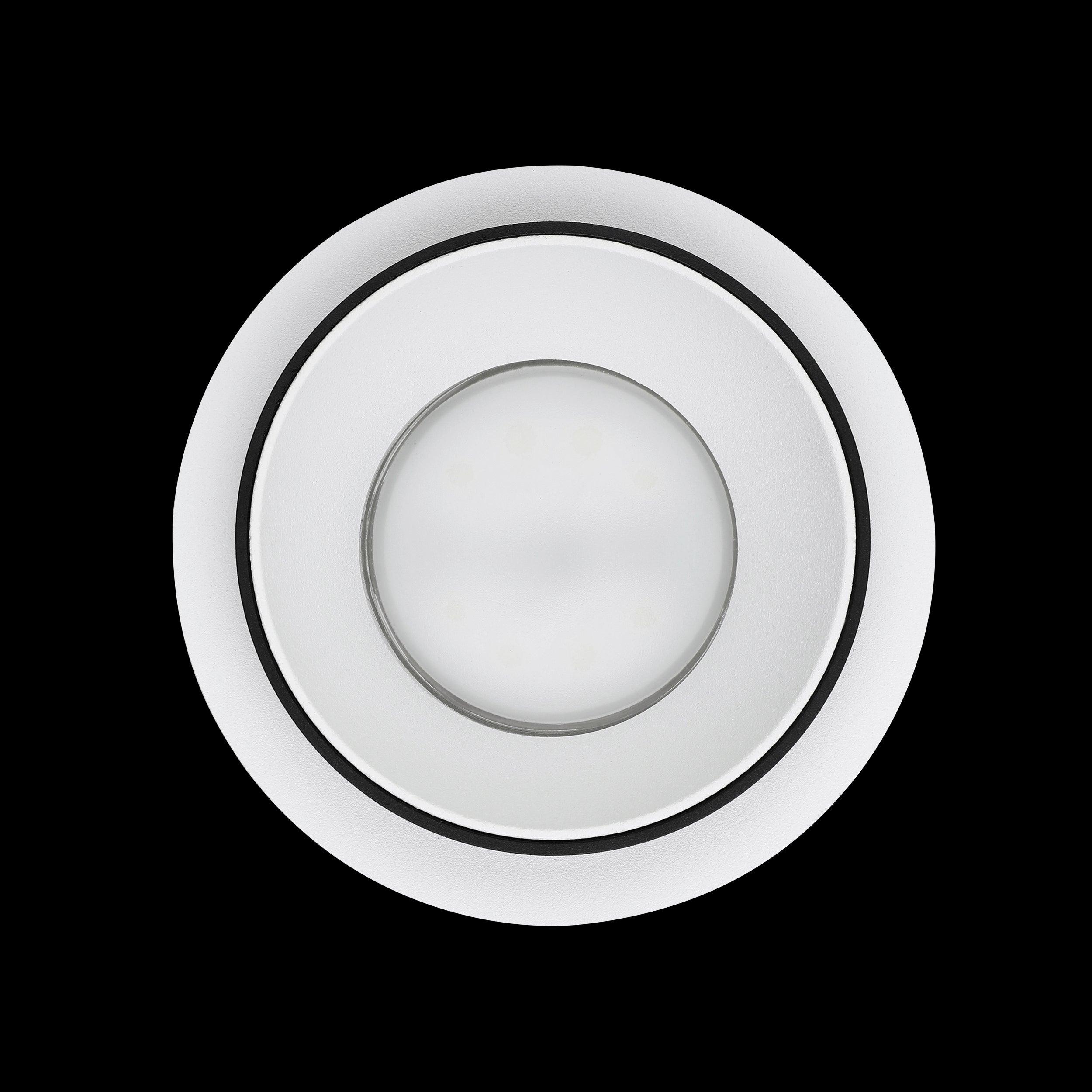 eglo carosso round white black recessed spot light living room image