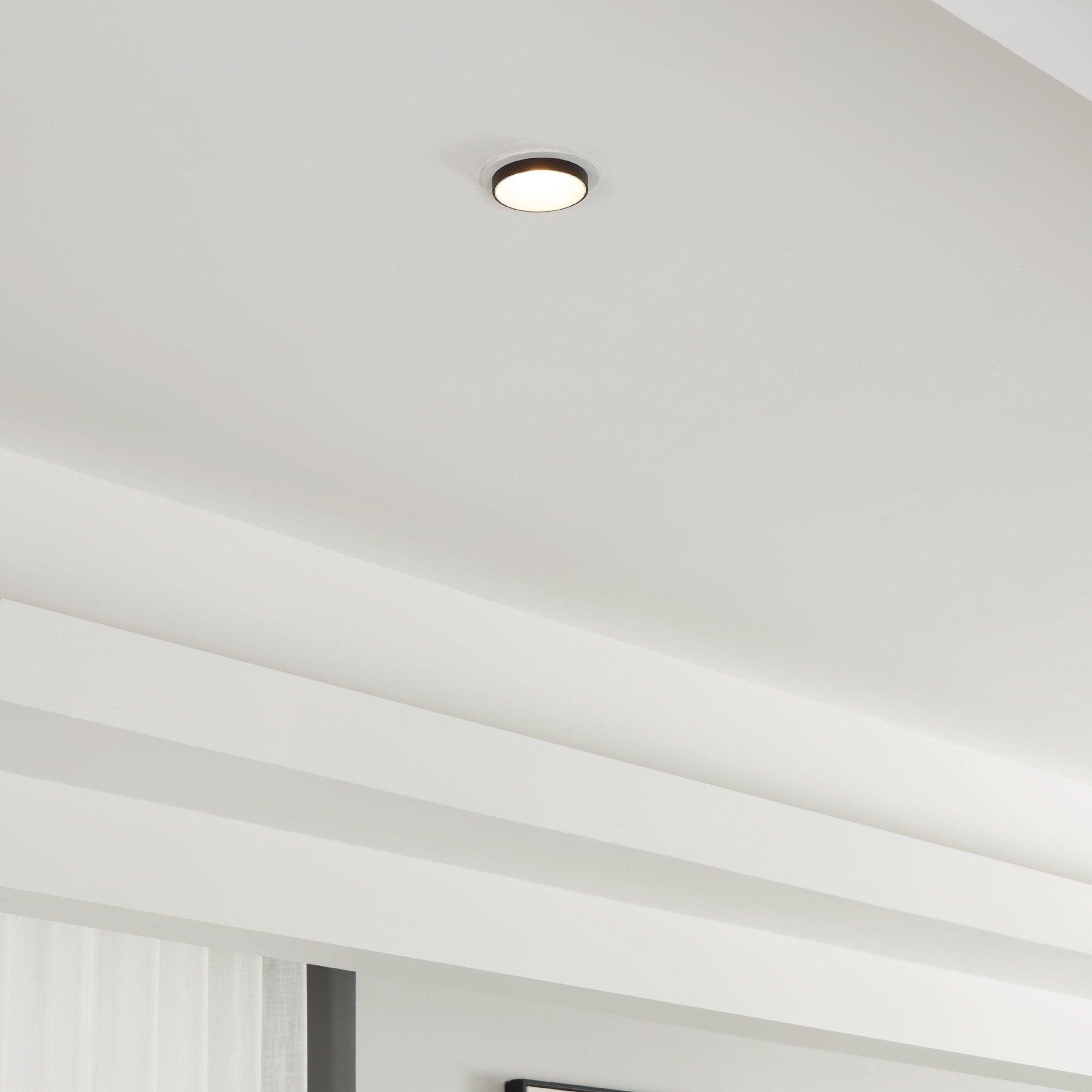 eglo carosso round white black recessed spot light