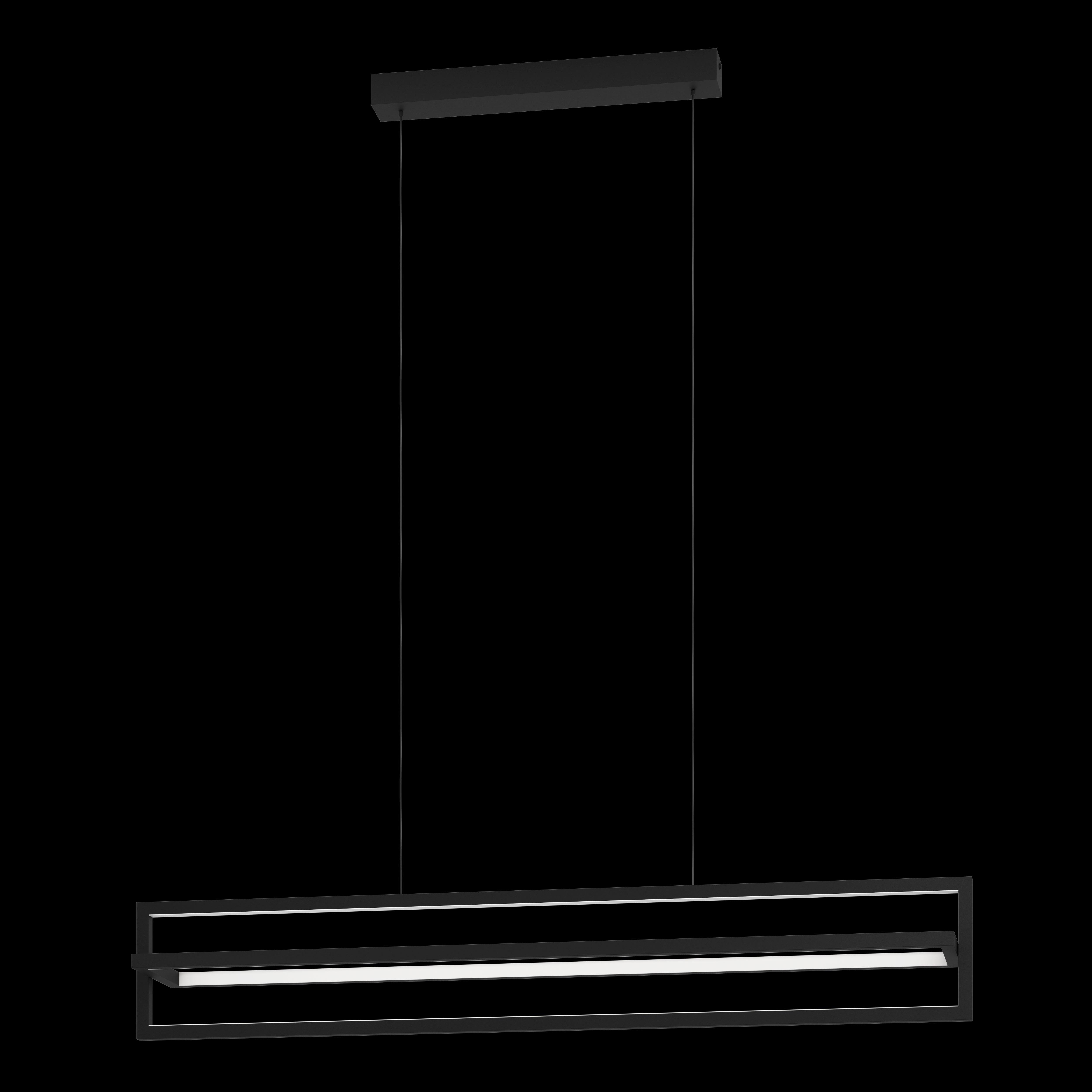 eglo siberia led black steel ceiling pendant living room close up