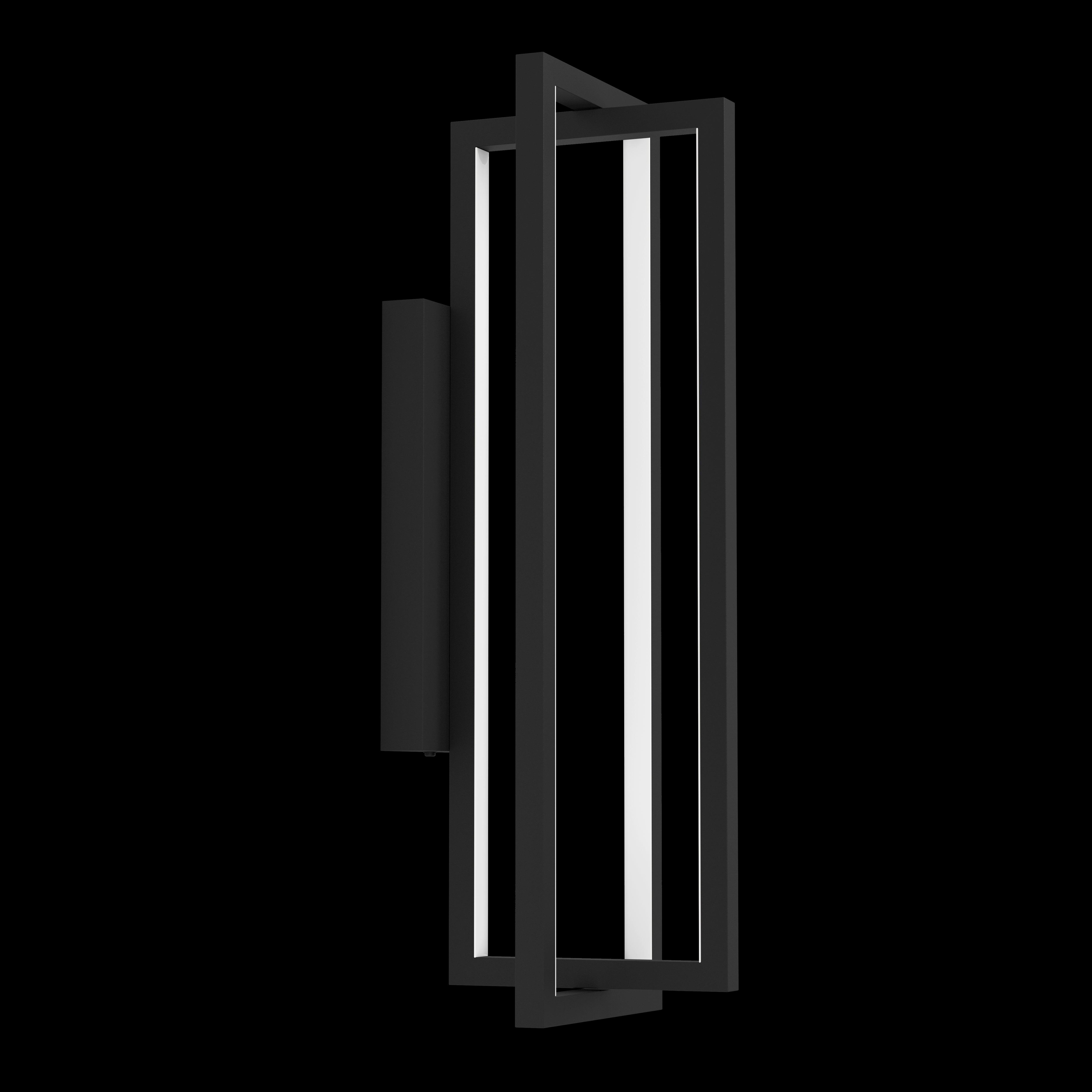 eglo siberia black led wall light living room close up