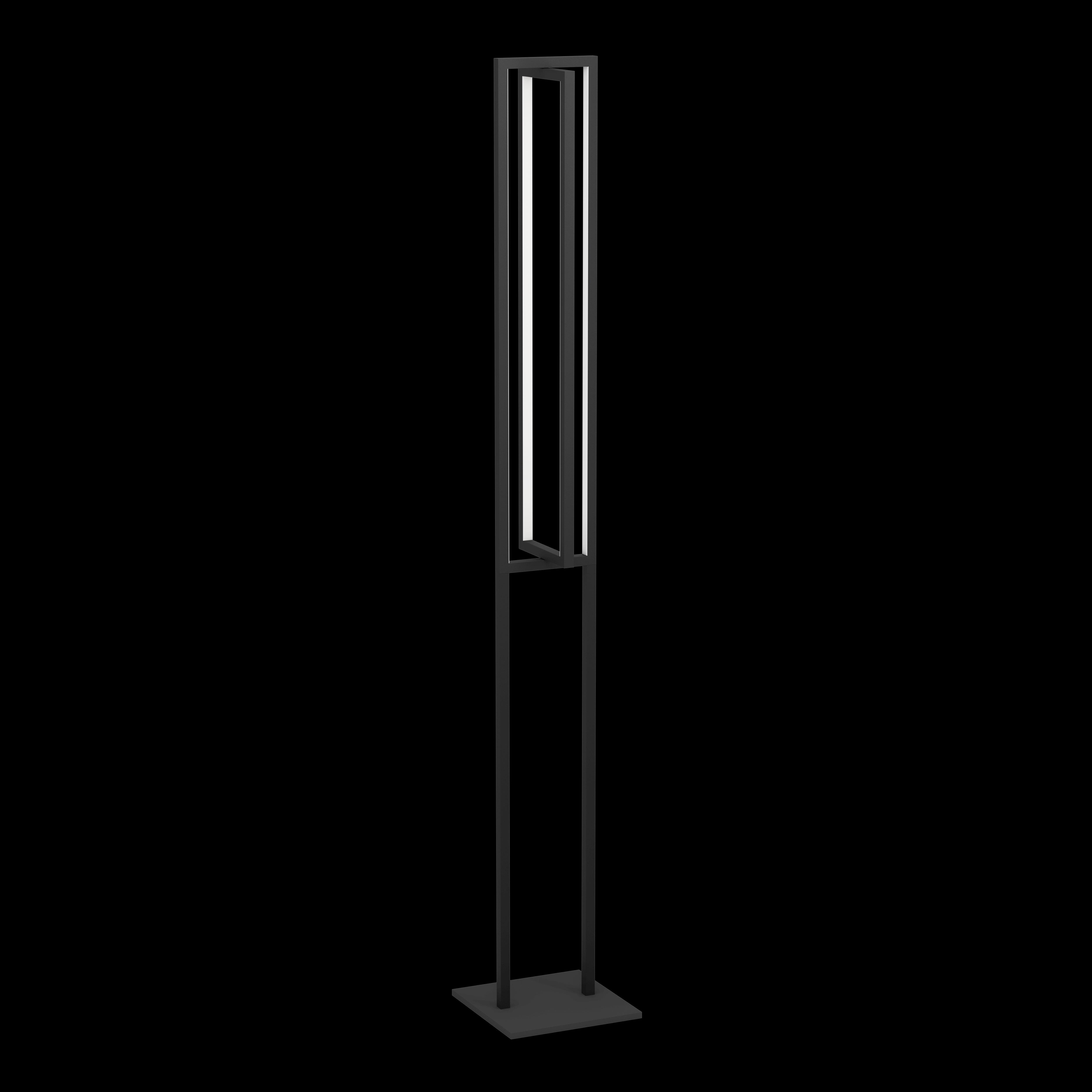 eglo siberia modern black framed led floor lamp living room close up