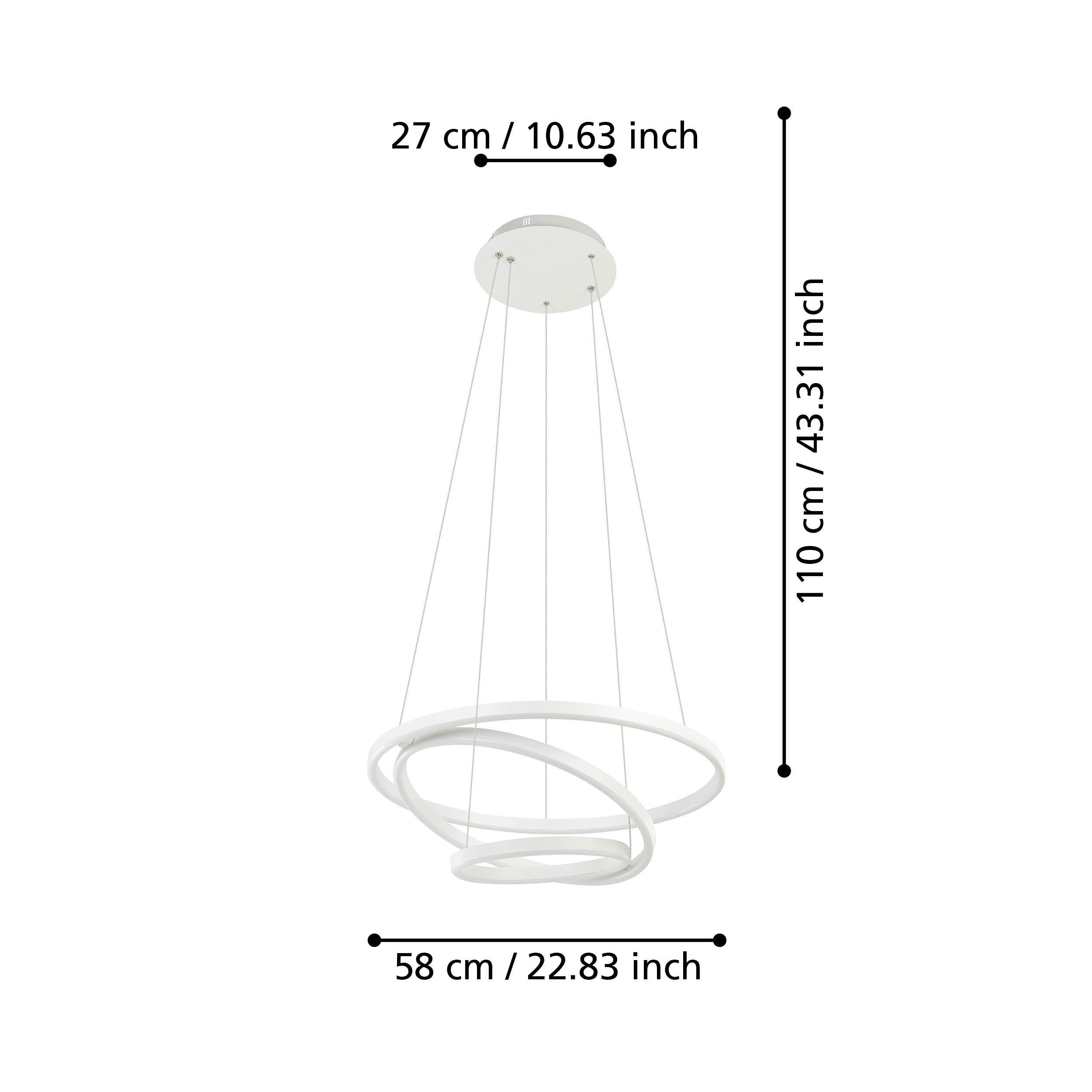 eglo connect lobinero z smart led white curved ceiling pendant kitchen lighting 