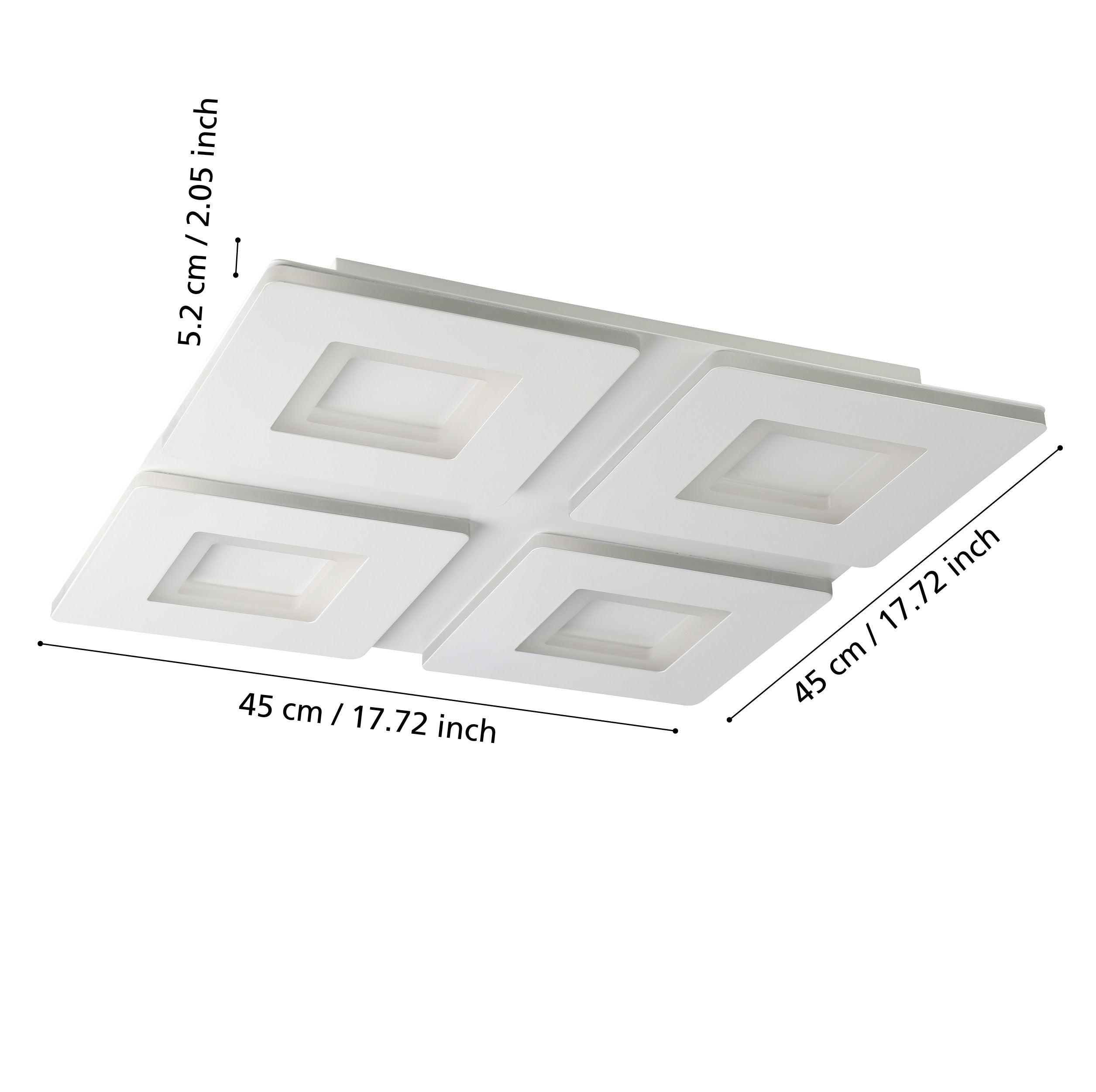 eglo connect padrogiano z smart 4 light led square ceiling flush 45cm living room image