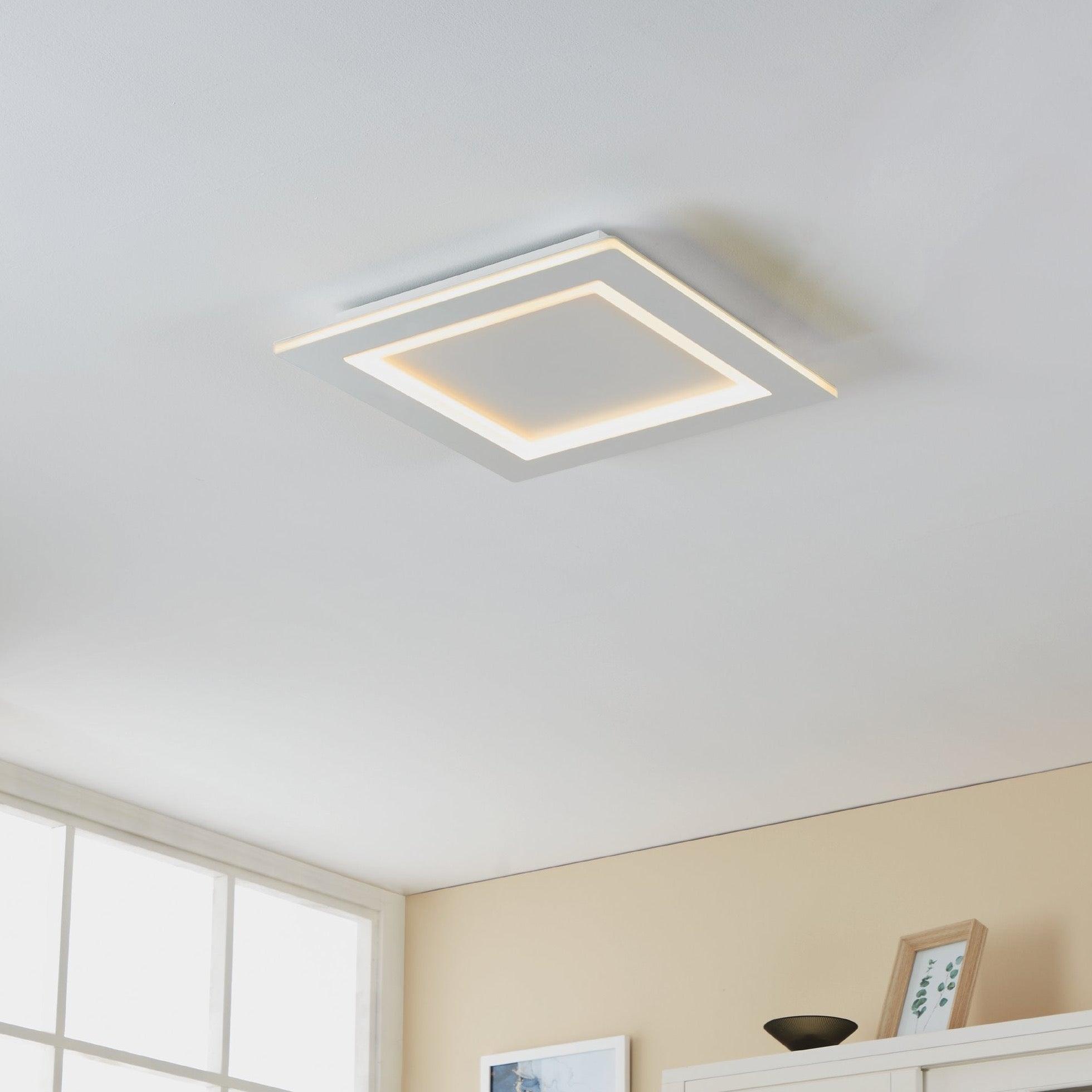 eglo connect padrogiano z smart led flush white ceiling light 45cm