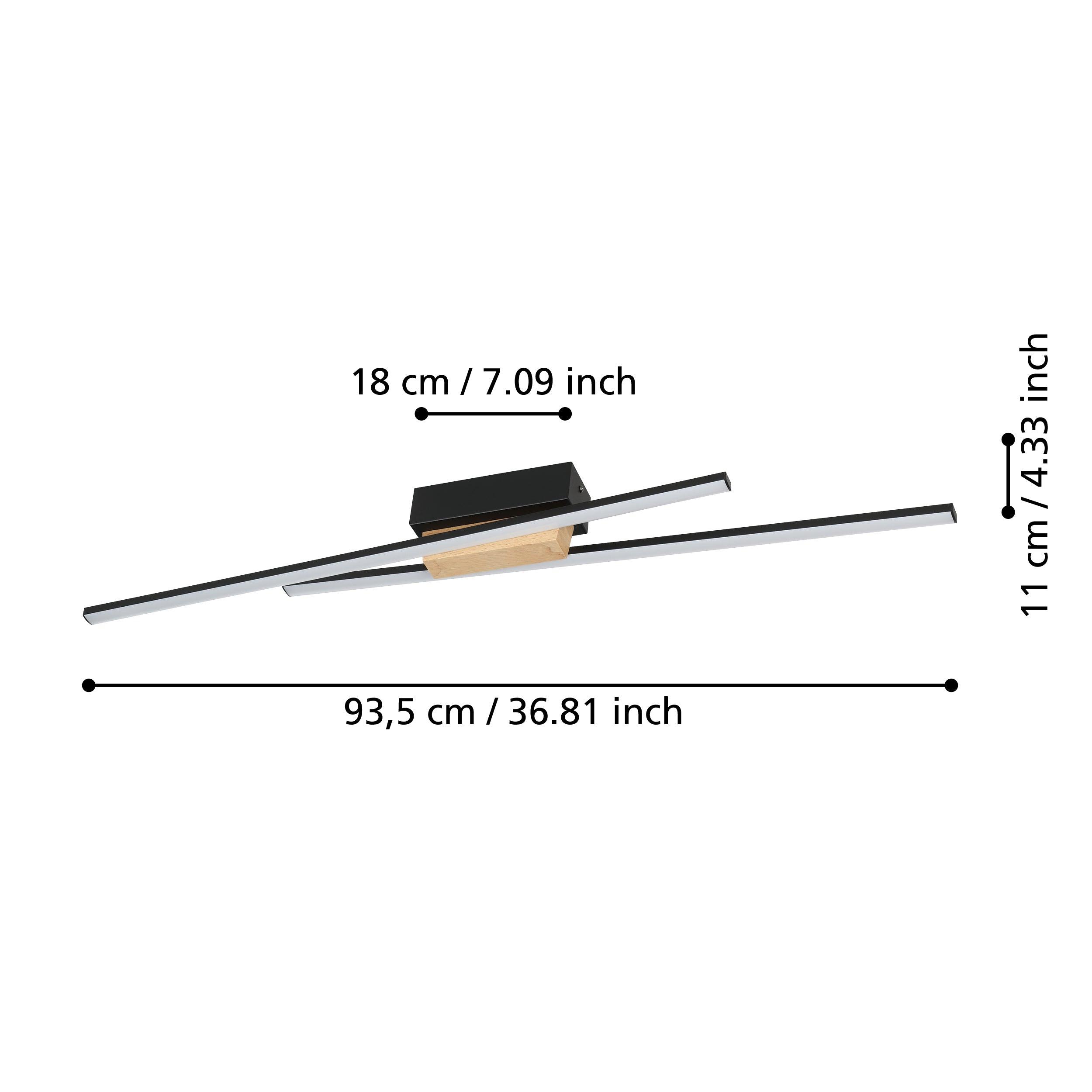 eglo panagria led black wooden flush ceiling light kitchen lighting 