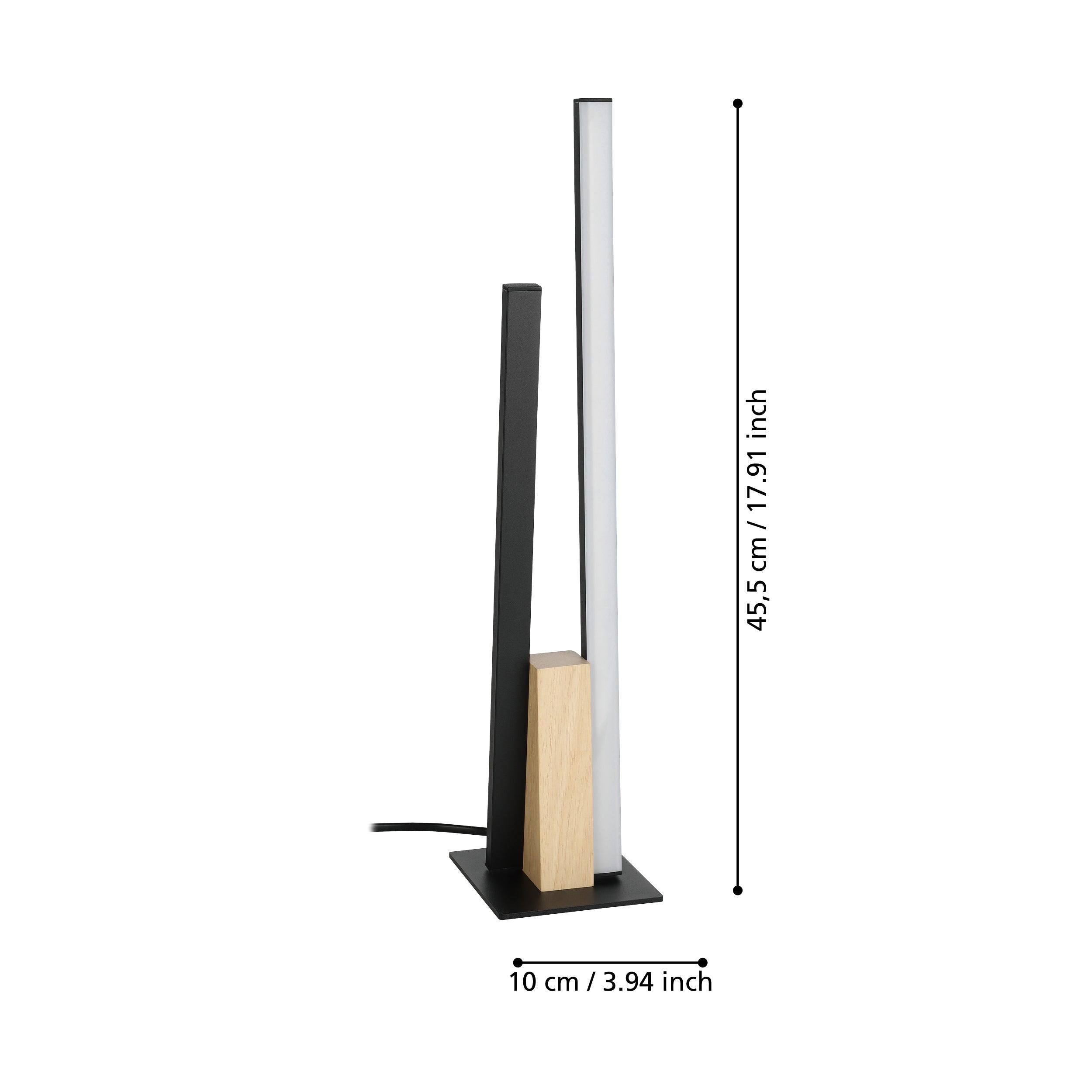 eglo panagria led black wood table lamp living room close up