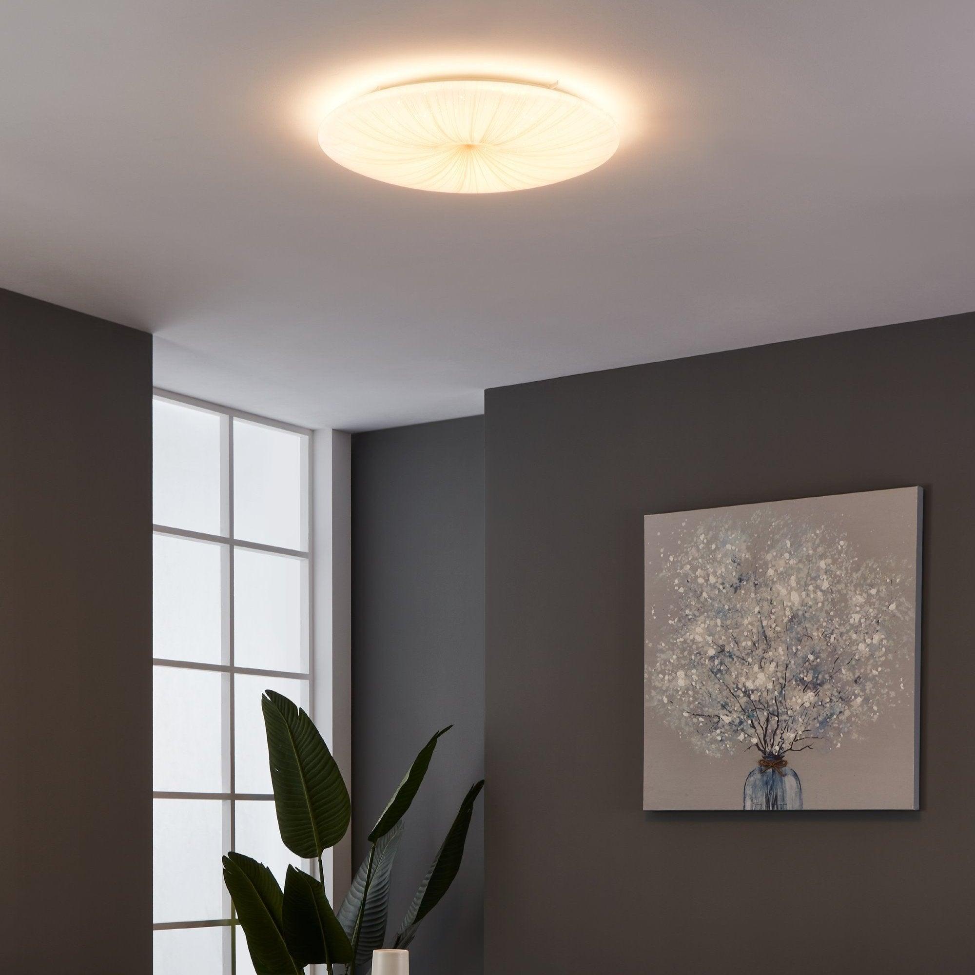 eglo nieves 1 white gold round ceiling flush 51cm