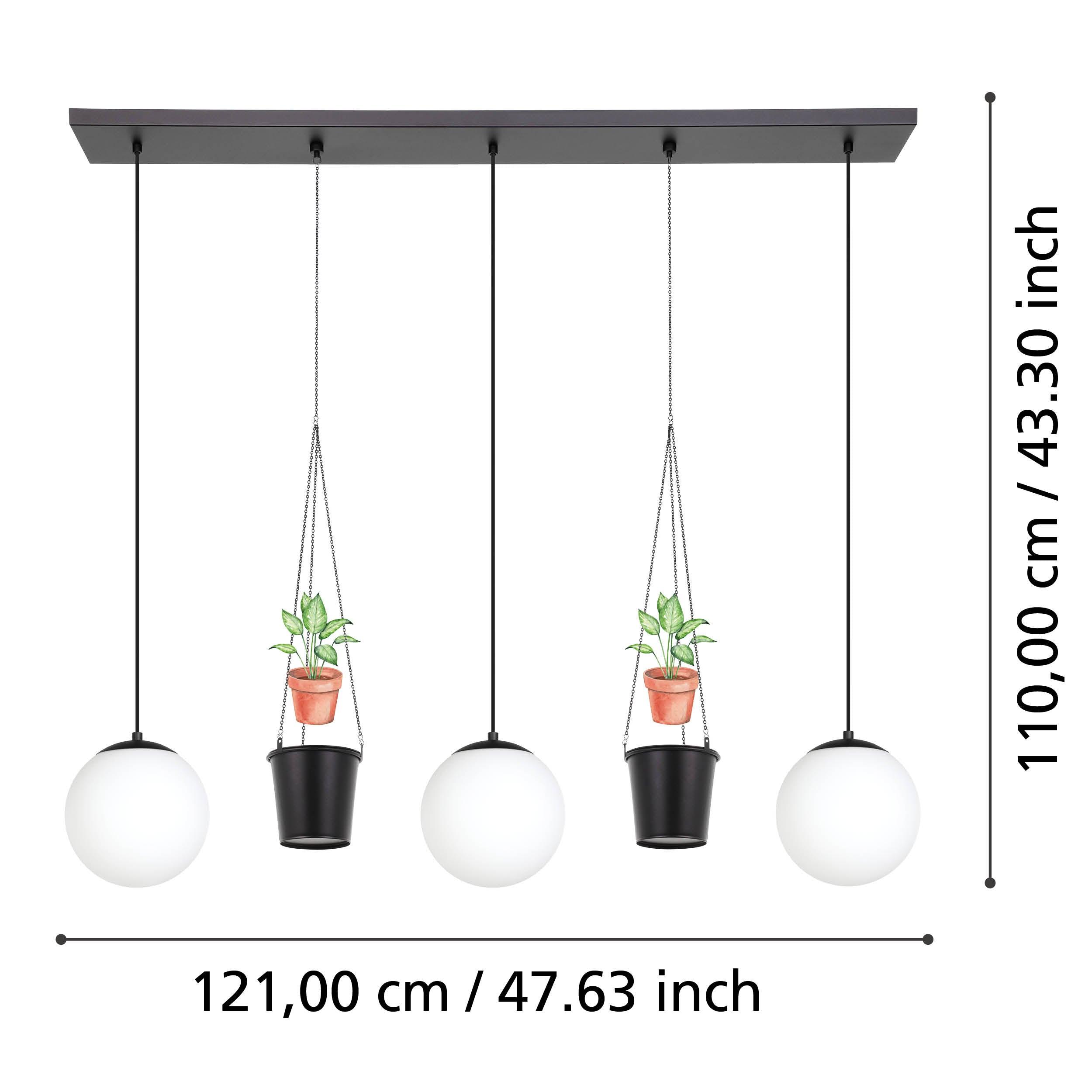 eglo rondo 3 3 light opal glass sphere ceiling pendant living room close up