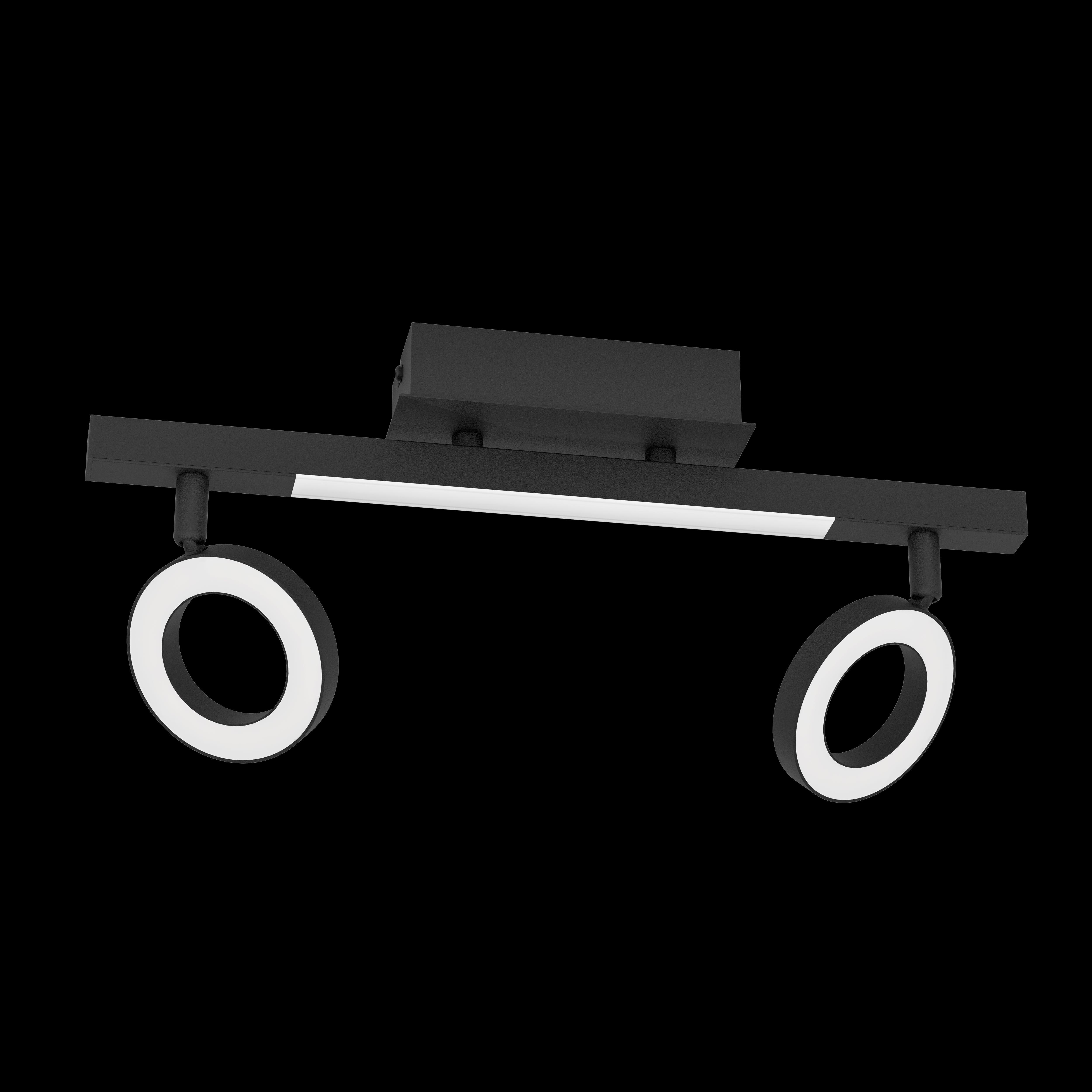 eglo cardillio 2 led black 2 light bar spotlight living room image