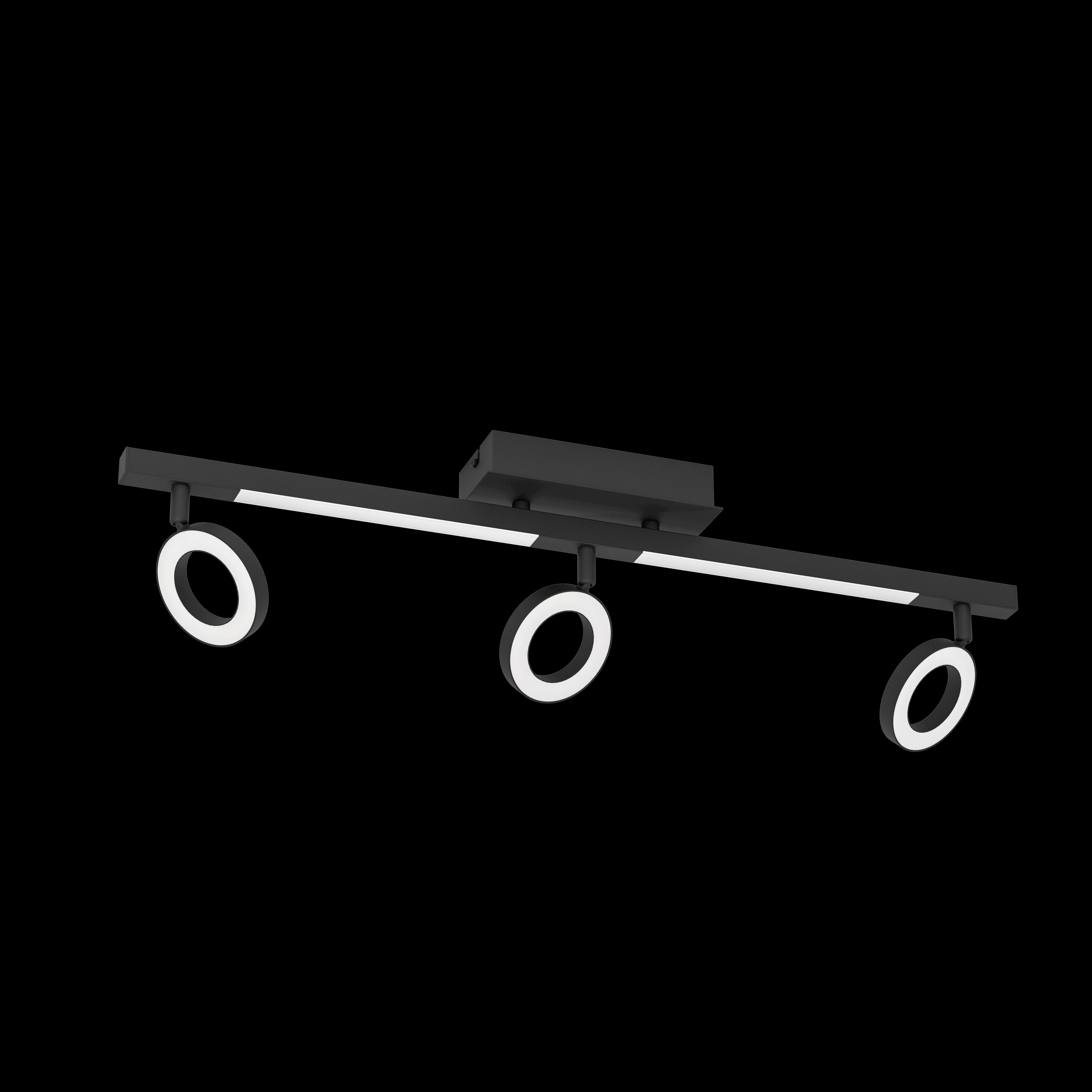 eglo cardillio 2 led black 3 light bar spotlight living room image