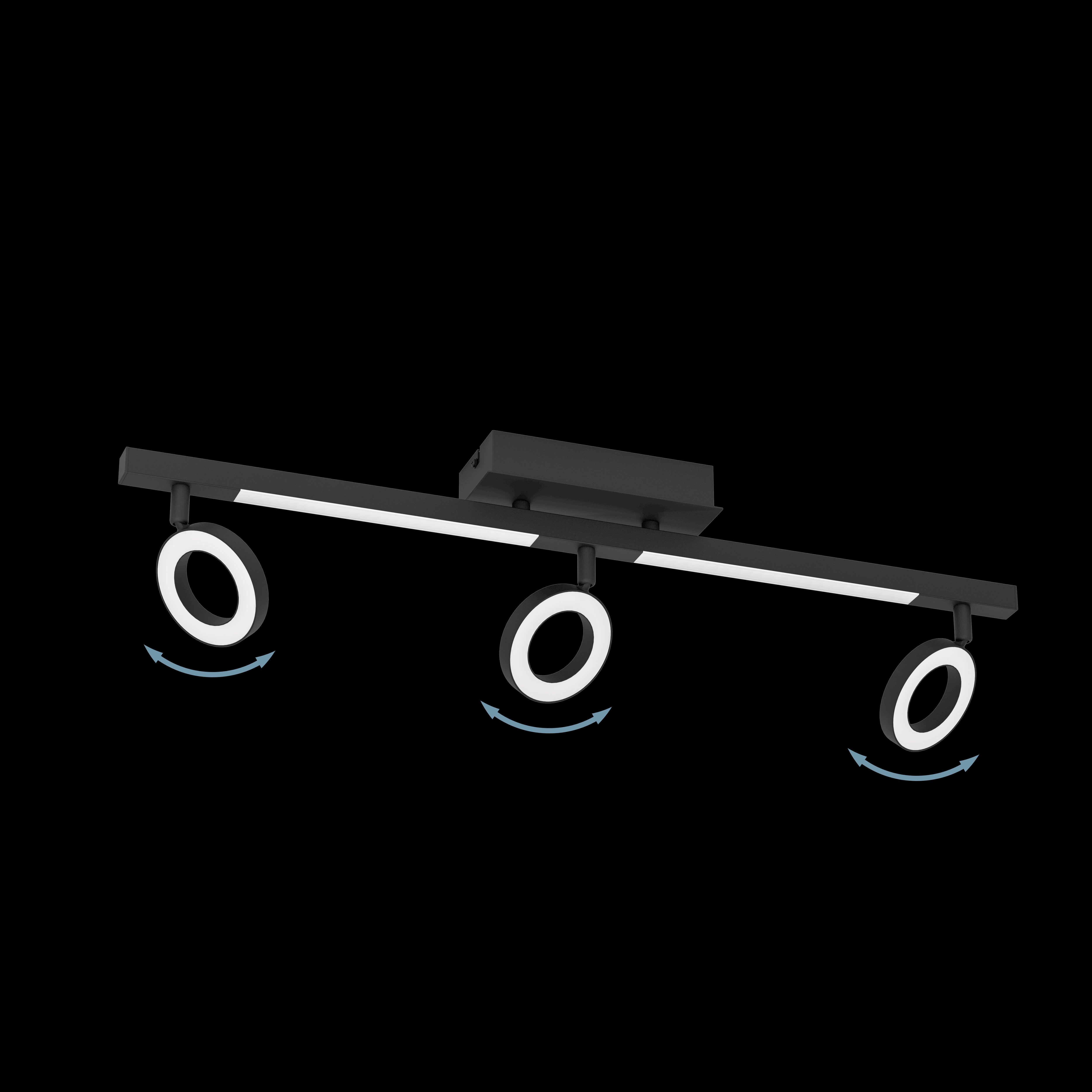 eglo cardillio 2 led black 3 light bar spotlight kitchen lighting 