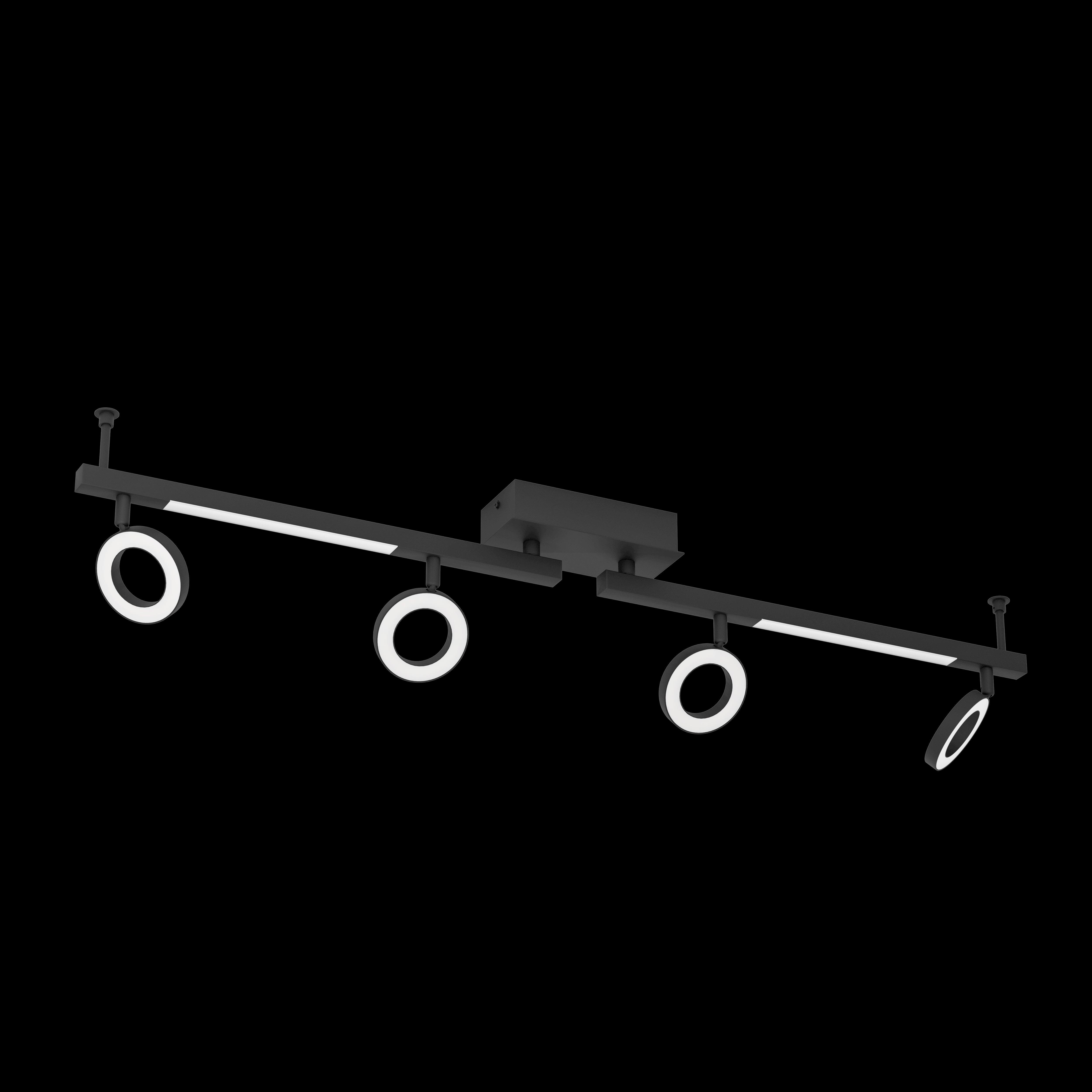eglo cardillio 2 led black 4 light bar spotlight living room image