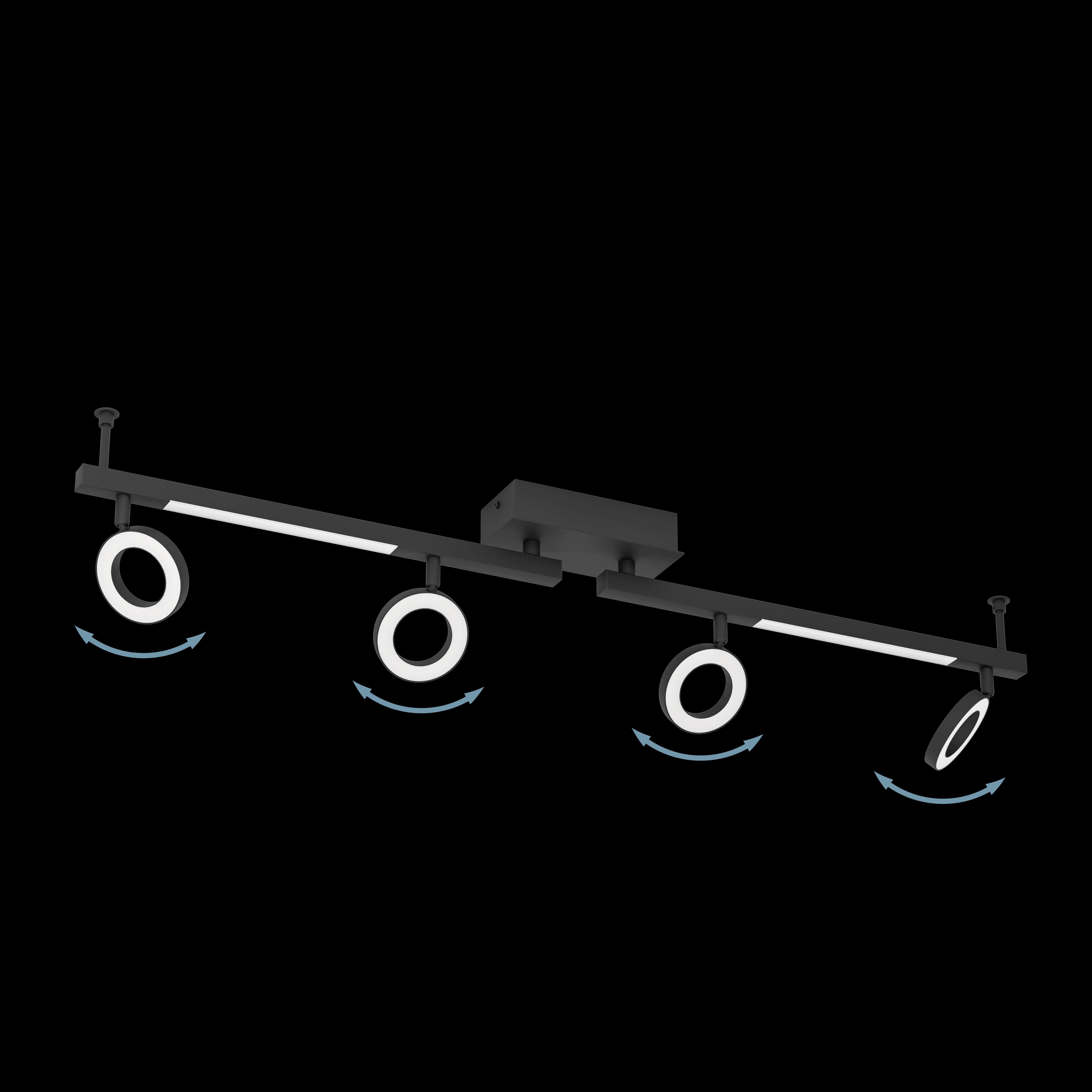 eglo cardillio 2 led black 4 light bar spotlight kitchen lighting 