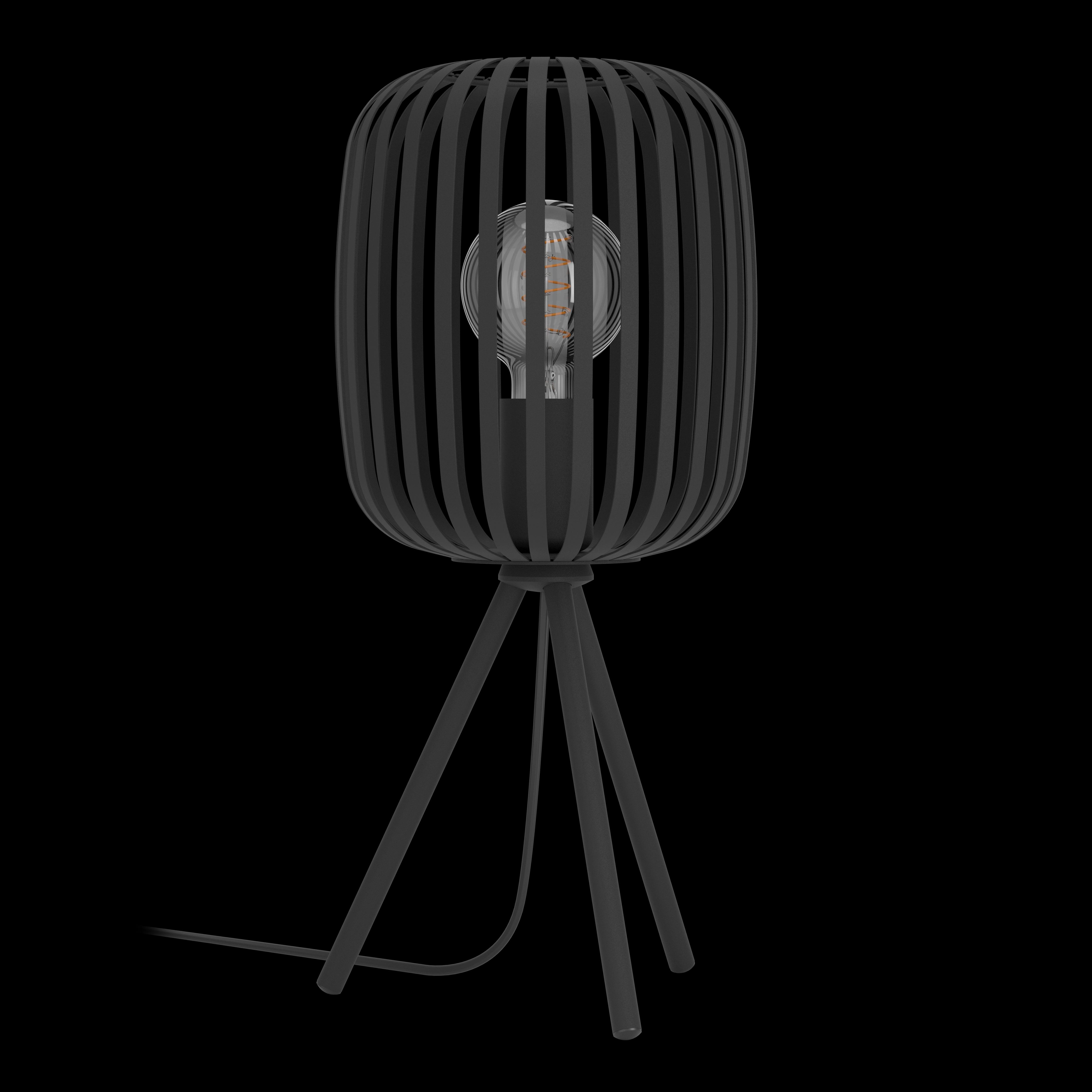 eglo romazzina black metal caged tripod table lamp living room image