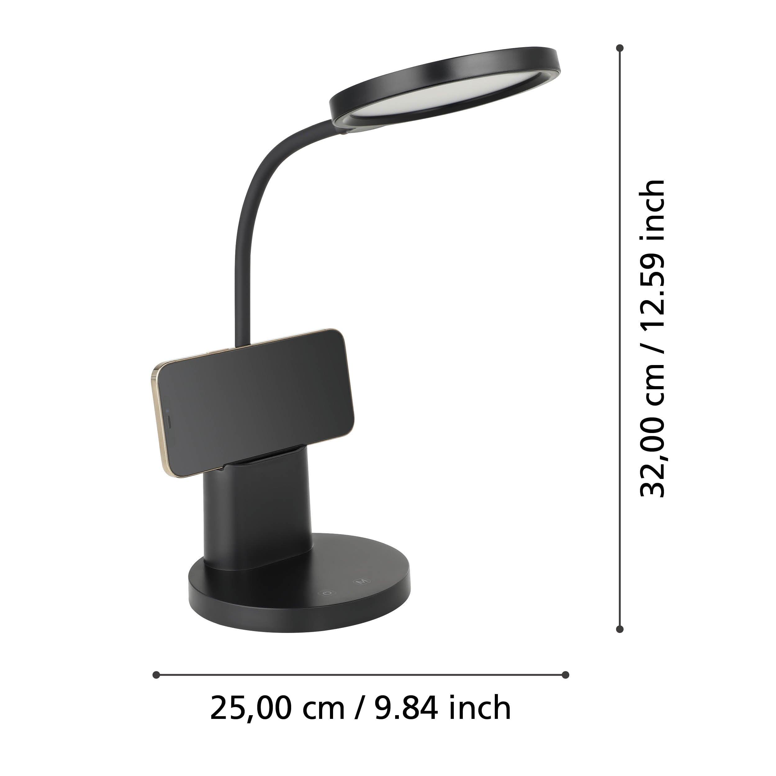 eglo brolini battery powered black led desk lamp kitchen lighting 