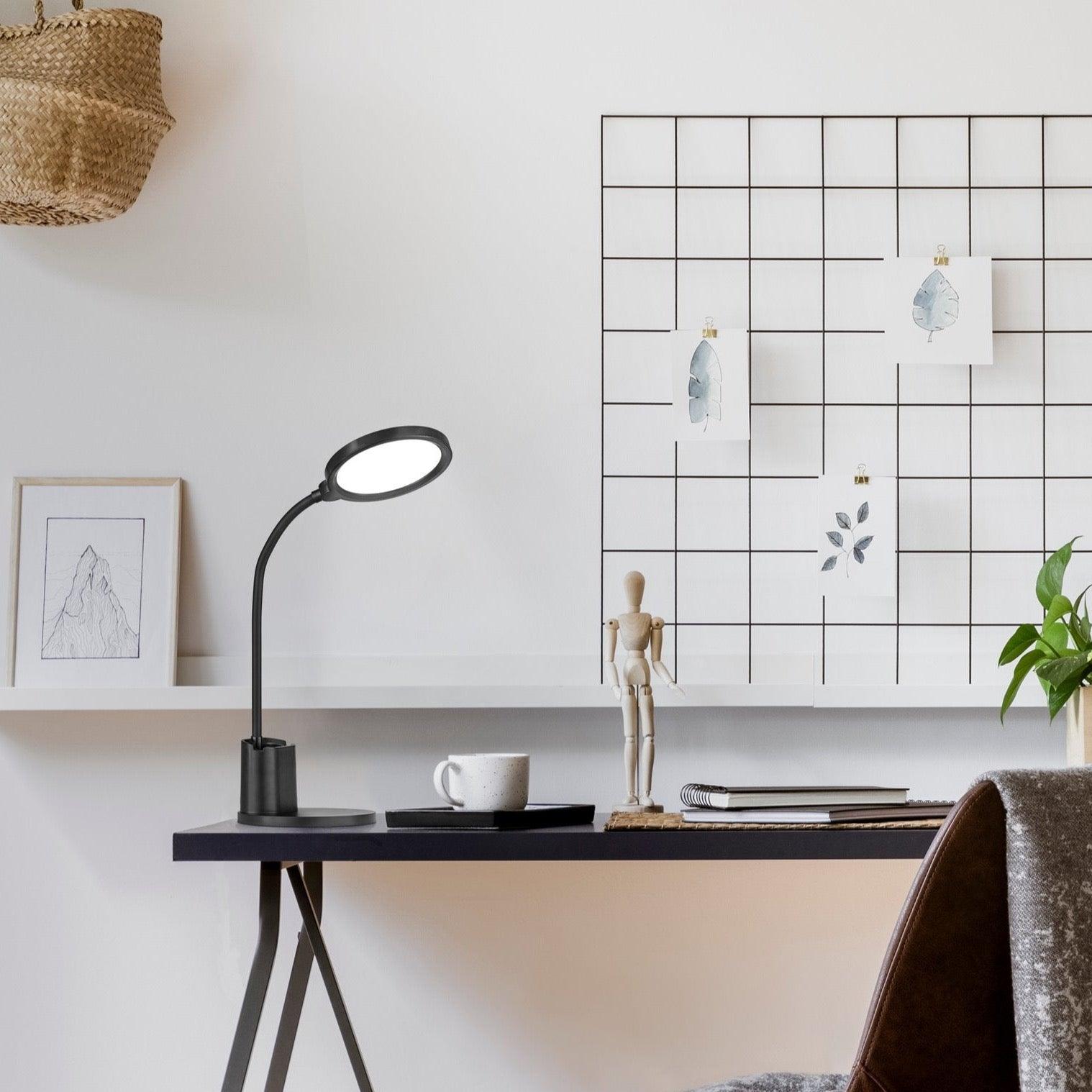 eglo brolini battery powered black led desk lamp