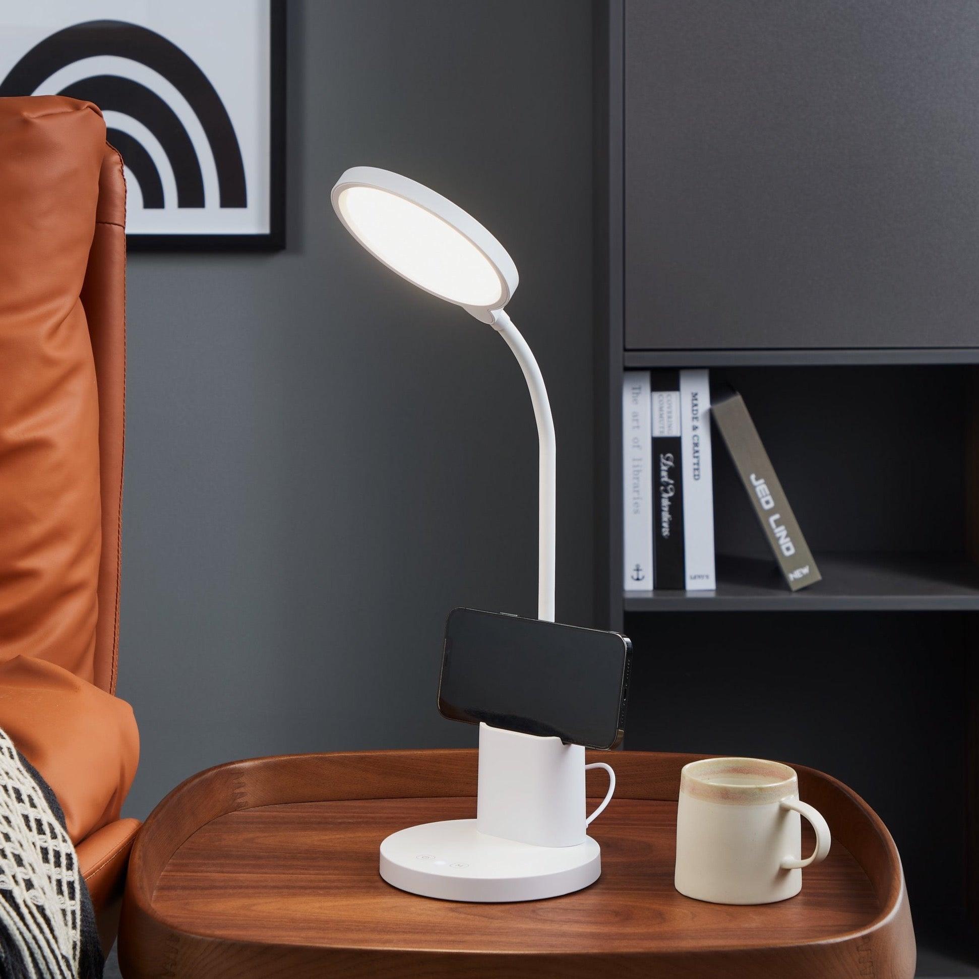 eglo brolini battery powered white led desk lamp
