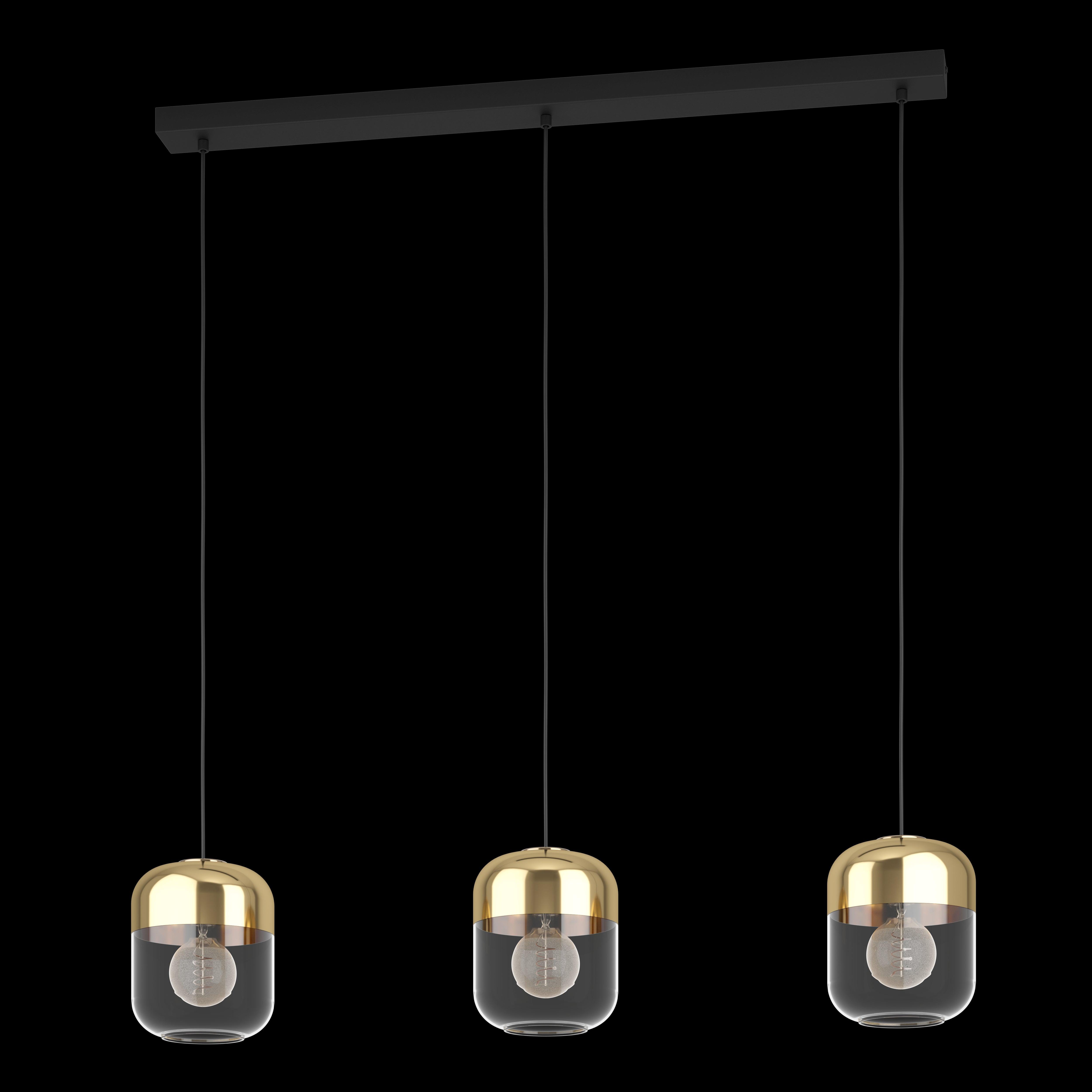 eglo maryvilla 3 light glass gold ceiling pendant living room image