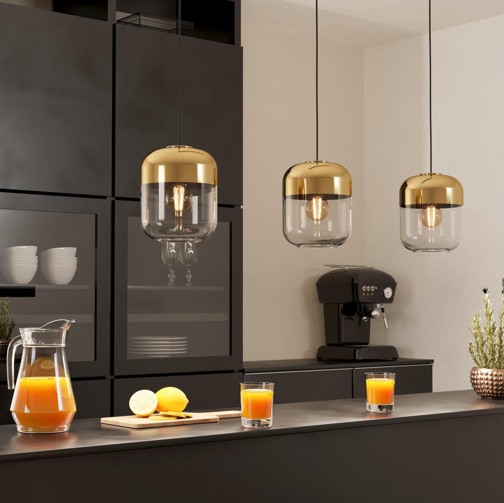 eglo maryvilla 3 light glass gold ceiling pendant