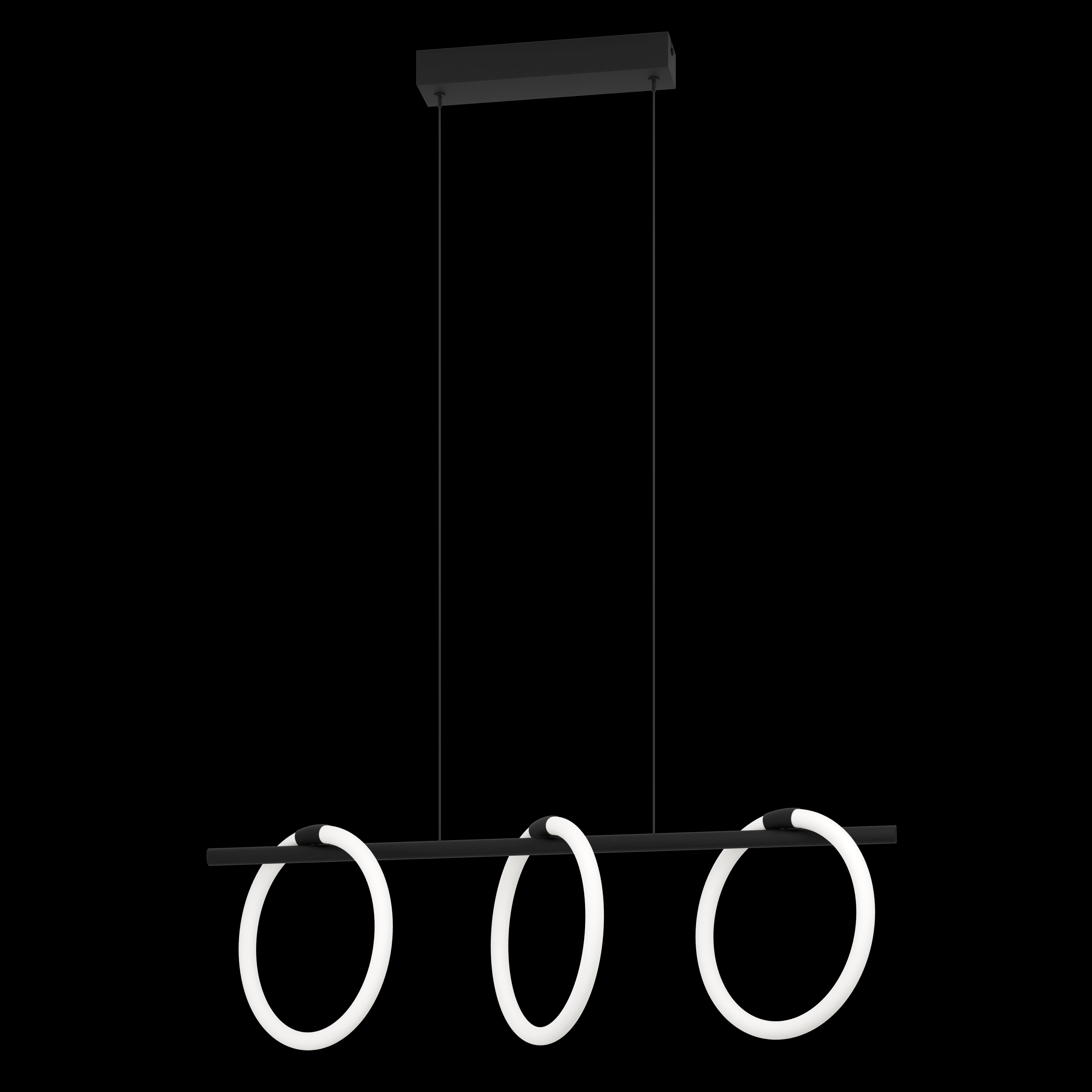 eglo caranacoa led 3 light white rings ceiling pendant living room image