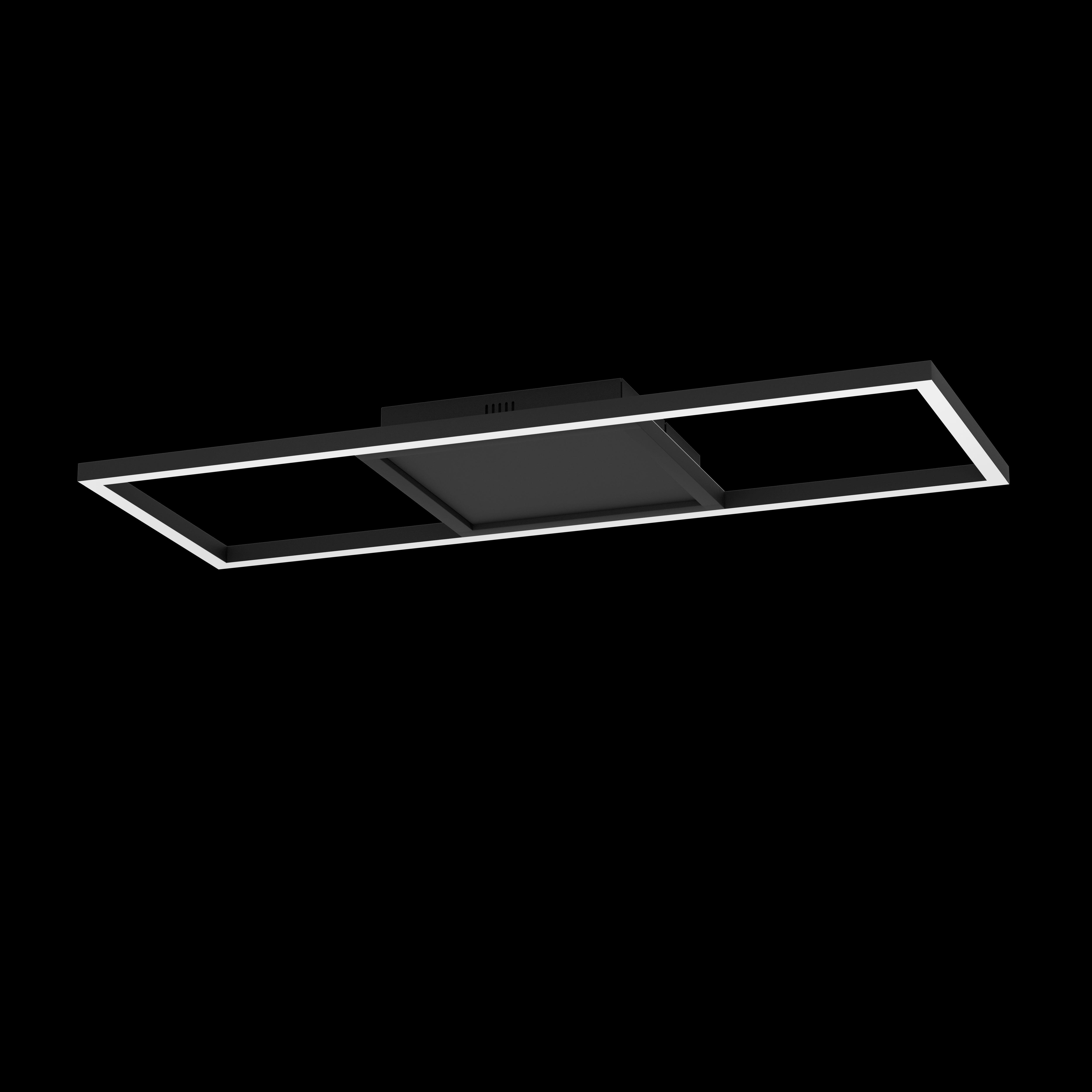 eglo connect calagrano z smart led black rectangular ceiling flush living room close up