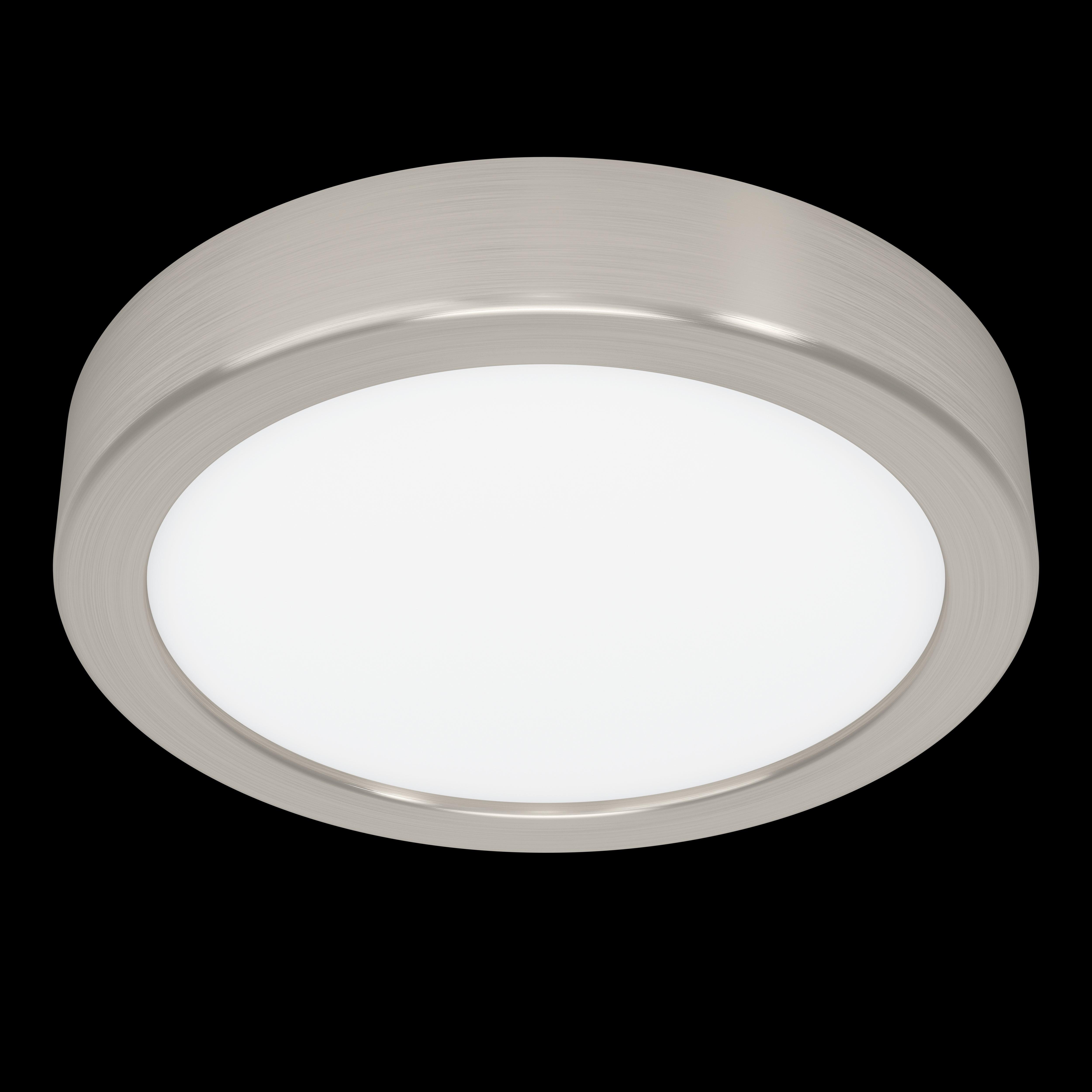 eglo fueva 5 led nickel round flush ceiling light 16cm living room image