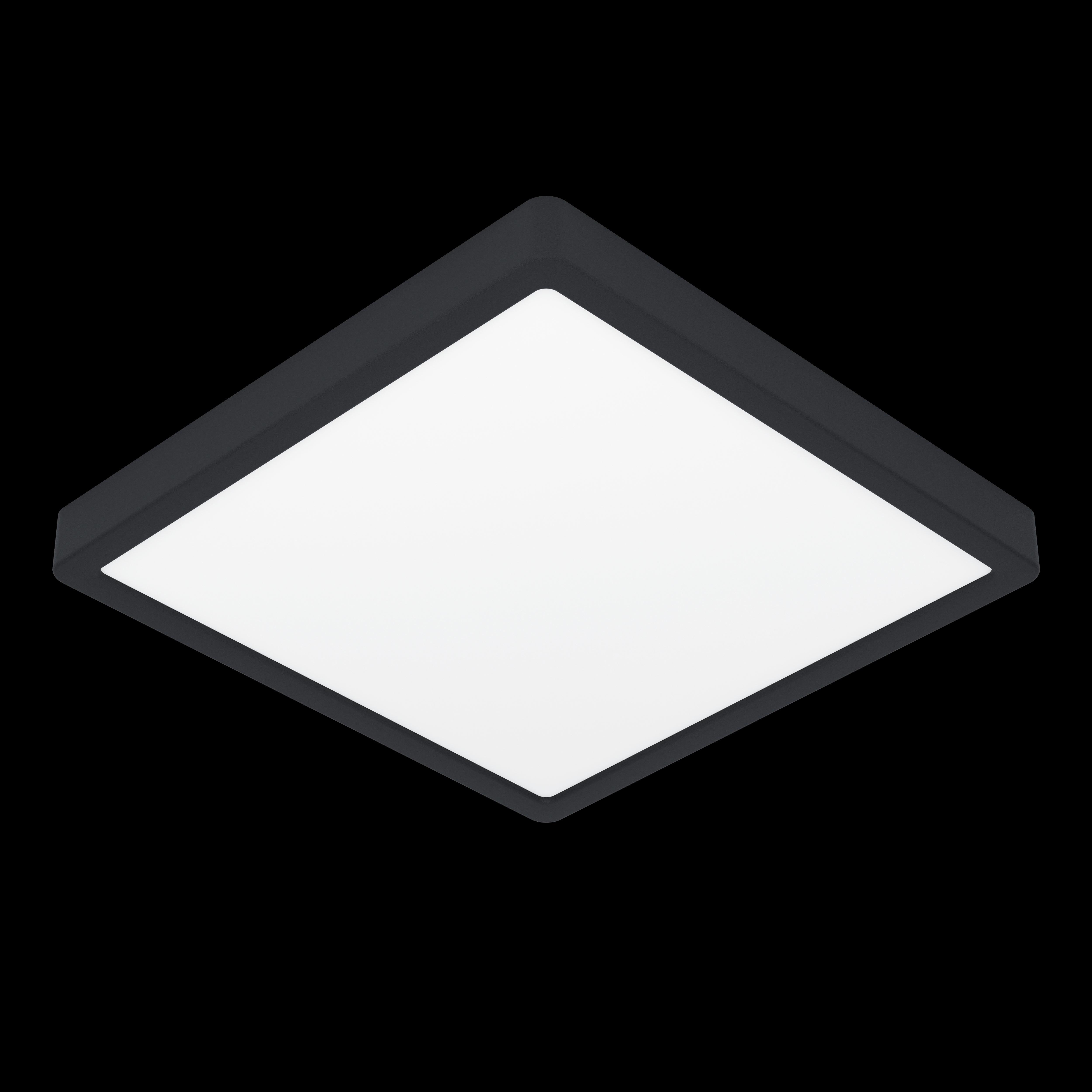 eglo fueva 5 led black square dimmable flush ceiling light 28 5cm living room image