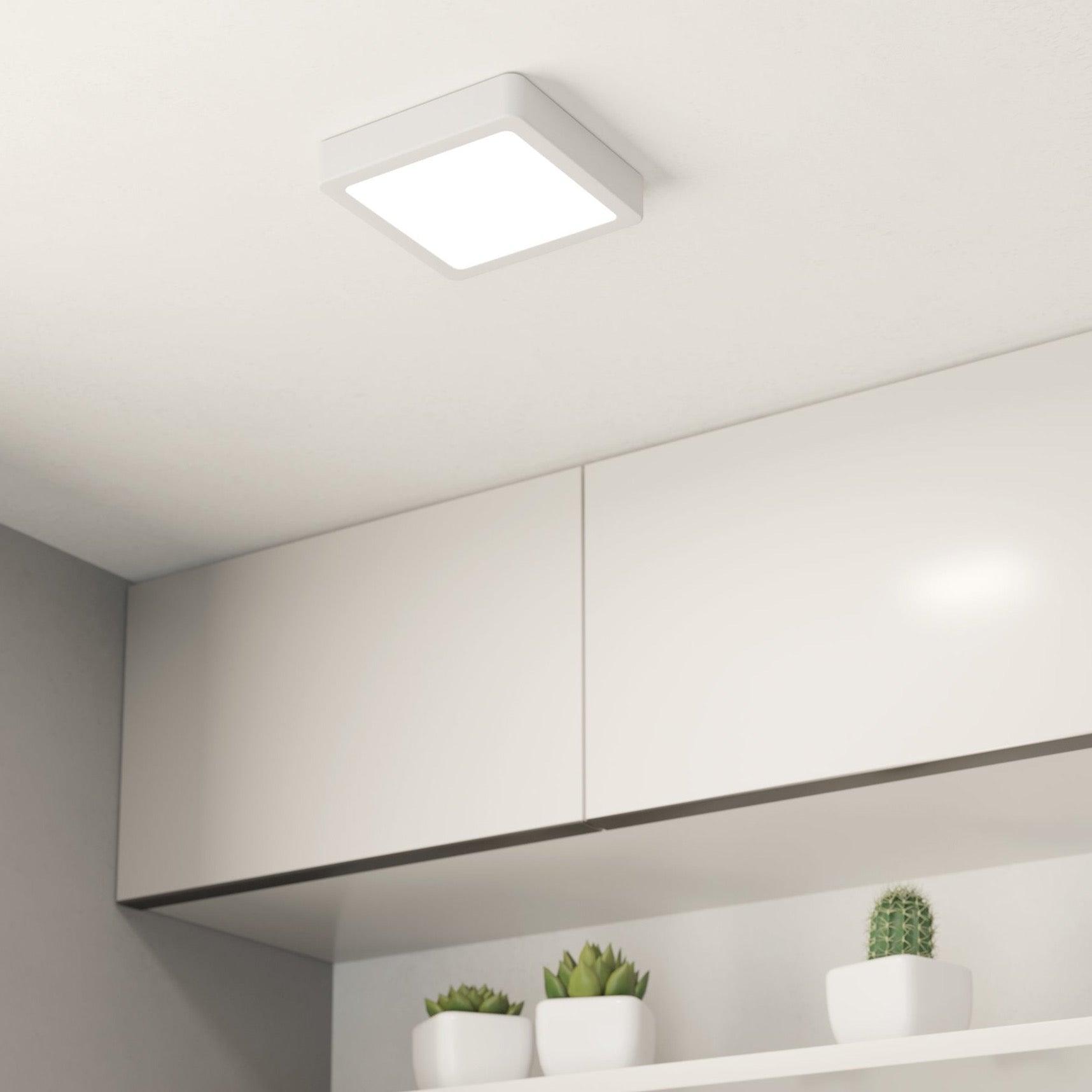 eglo fueva 5 led white square flush dimmable ceiling light 16cm