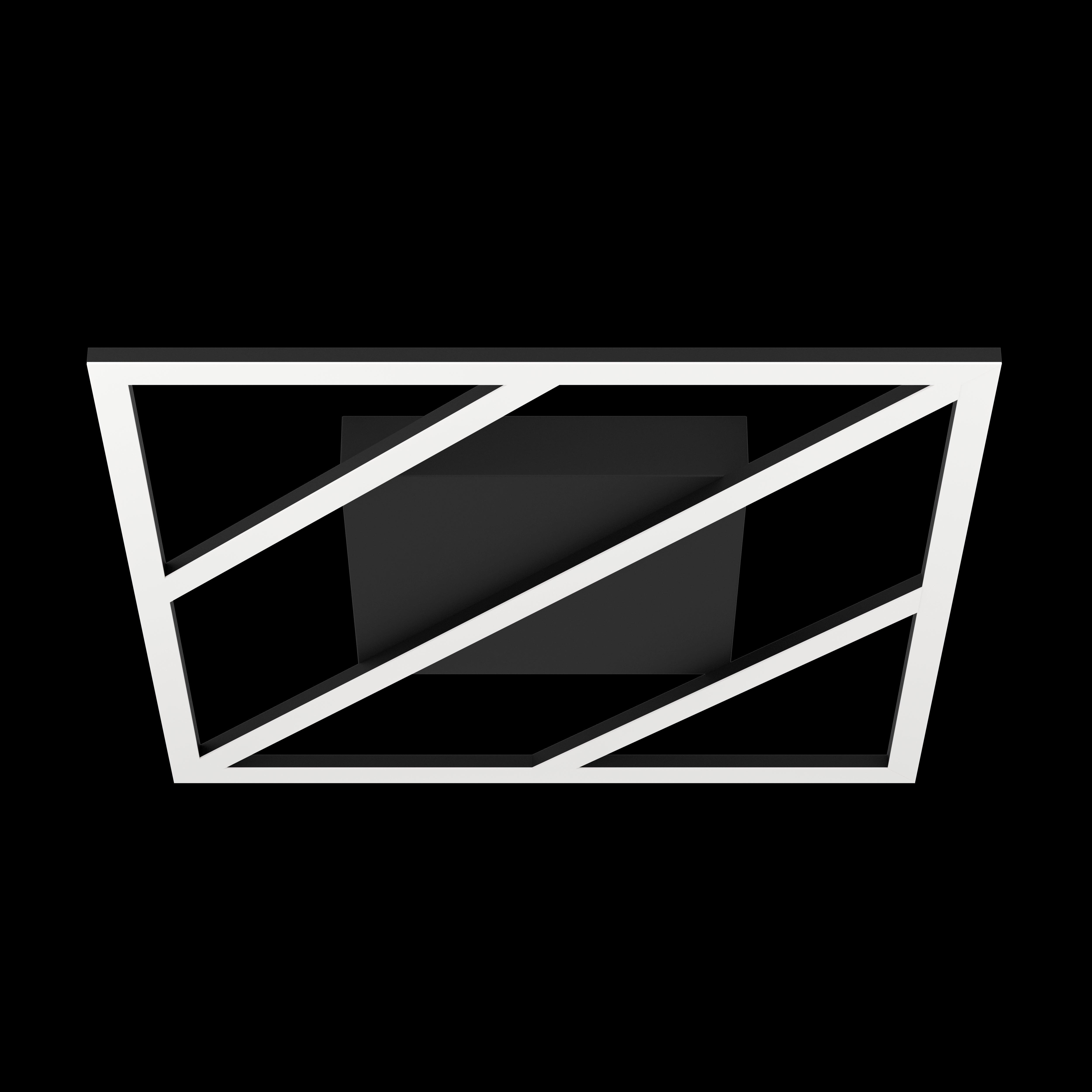 eglo ulisano led square black ceiling flush 42cm living room close up
