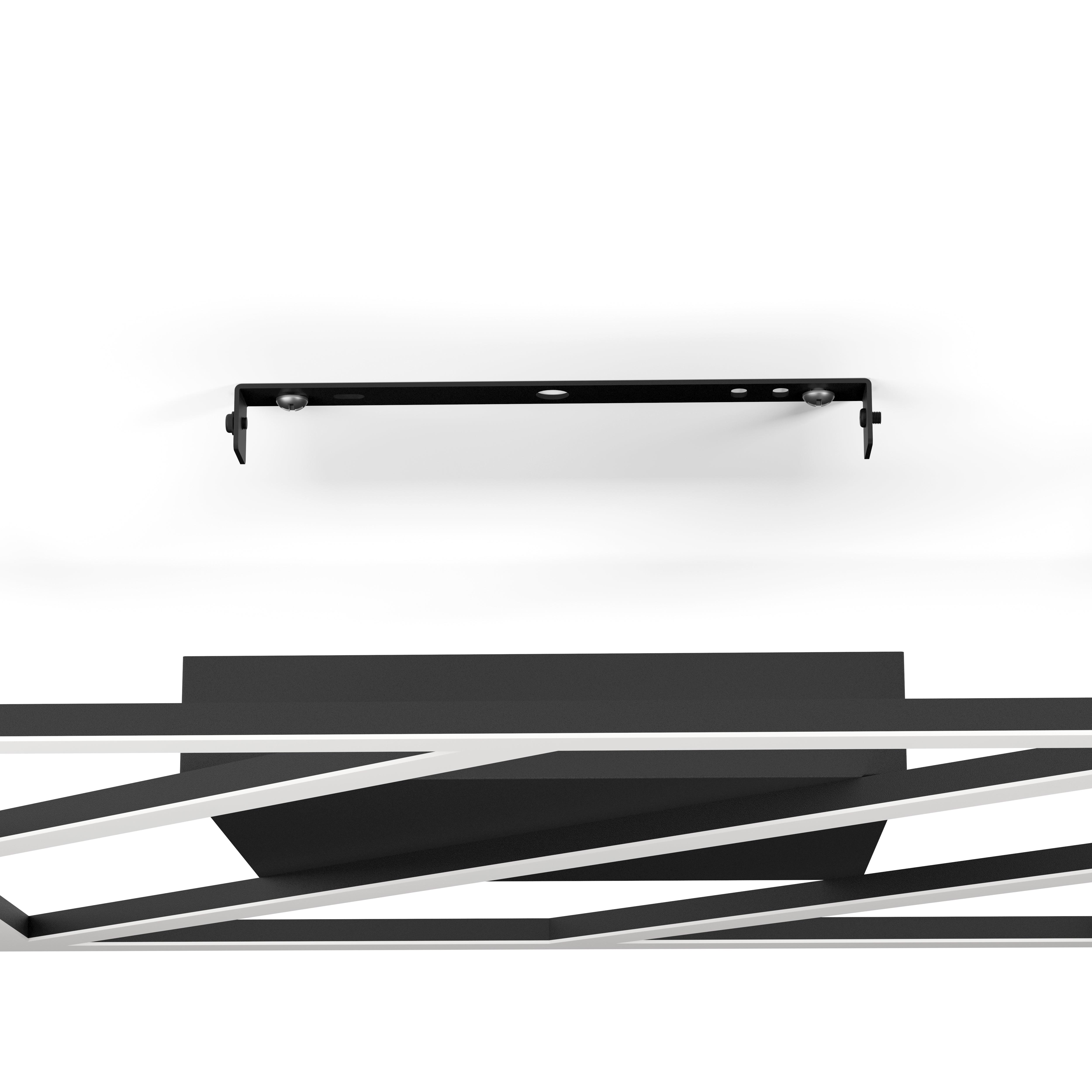 eglo ulisano led square black ceiling flush 42cm kitchen lighting 