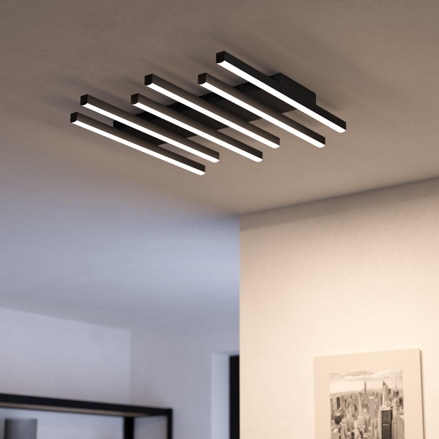 eglo padulari led black flush ceiling light remote controlled