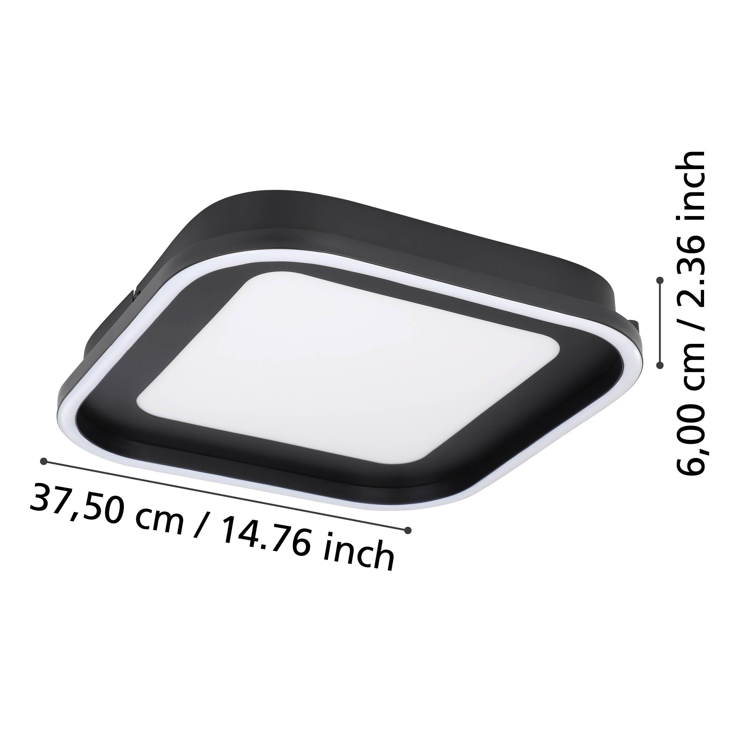 eglo calagrano led black square flush ceiling light 37 5cm kitchen lighting 
