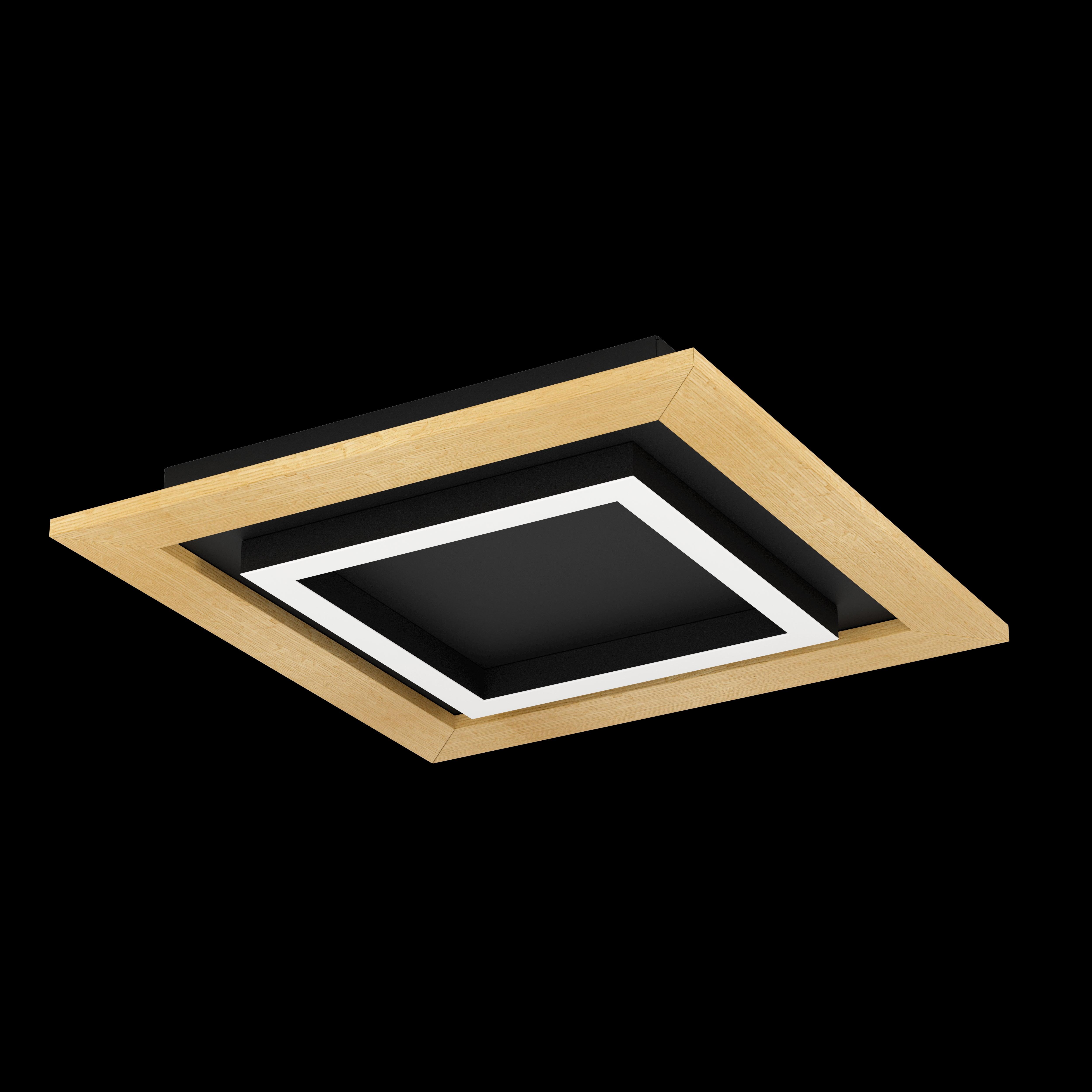 eglo tirrenara led black wooden square ceiling flush 37cm kitchen lighting 