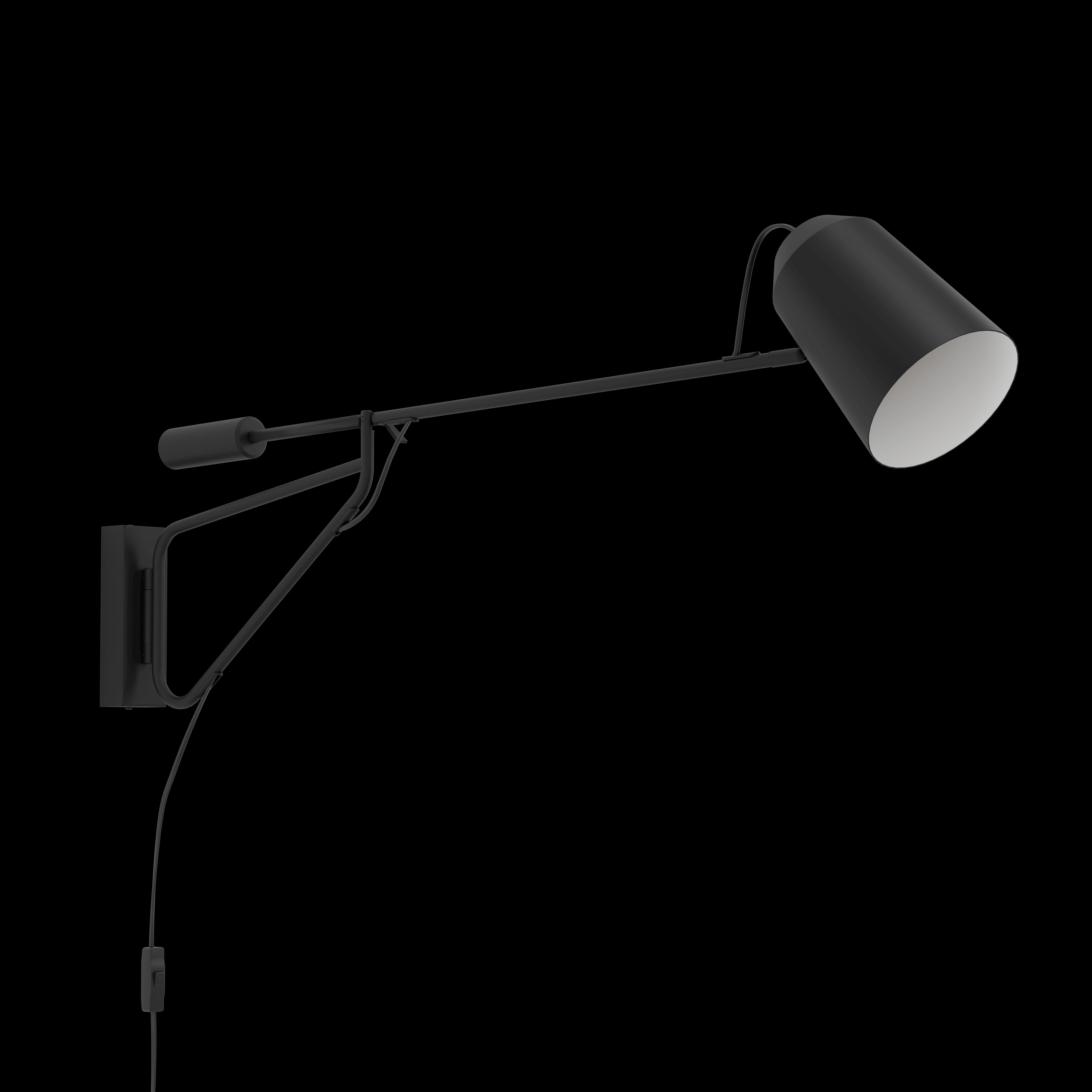 eglo loreto 1 black adjustable wall light living room image