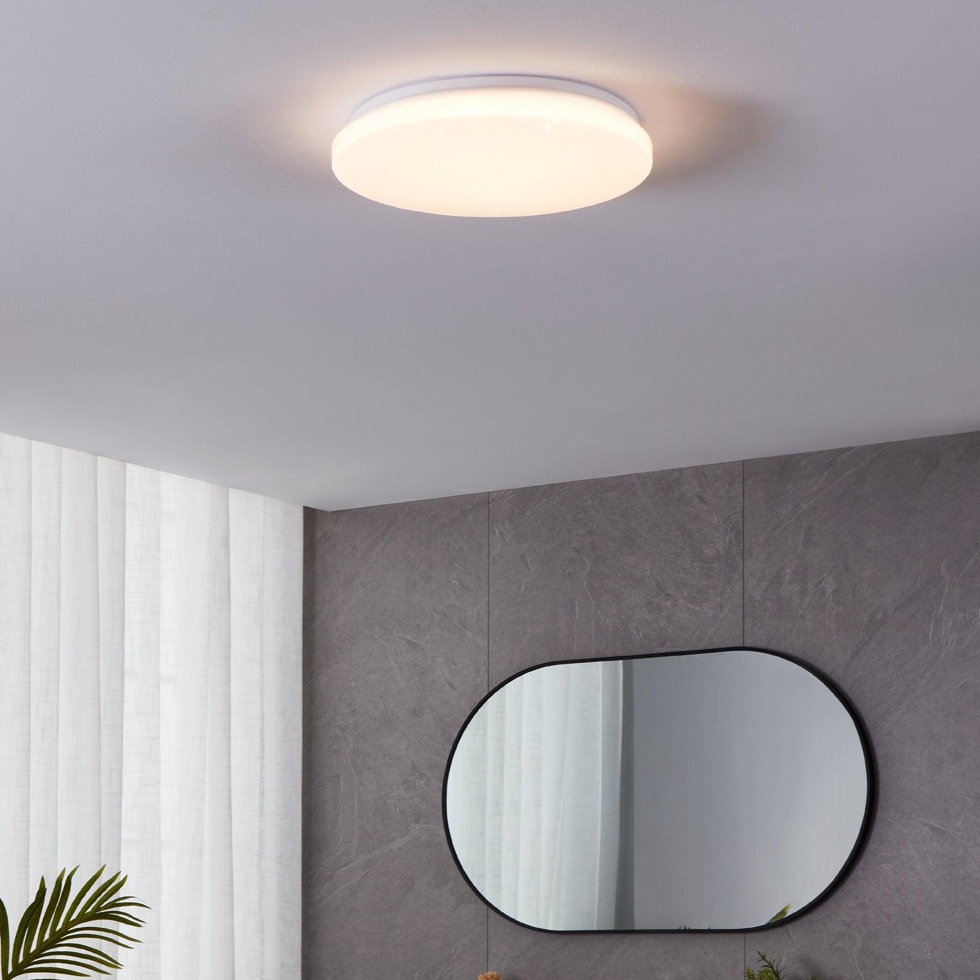 eglo frania s round white ip44 bathroom ceiling flush 31cm living room image