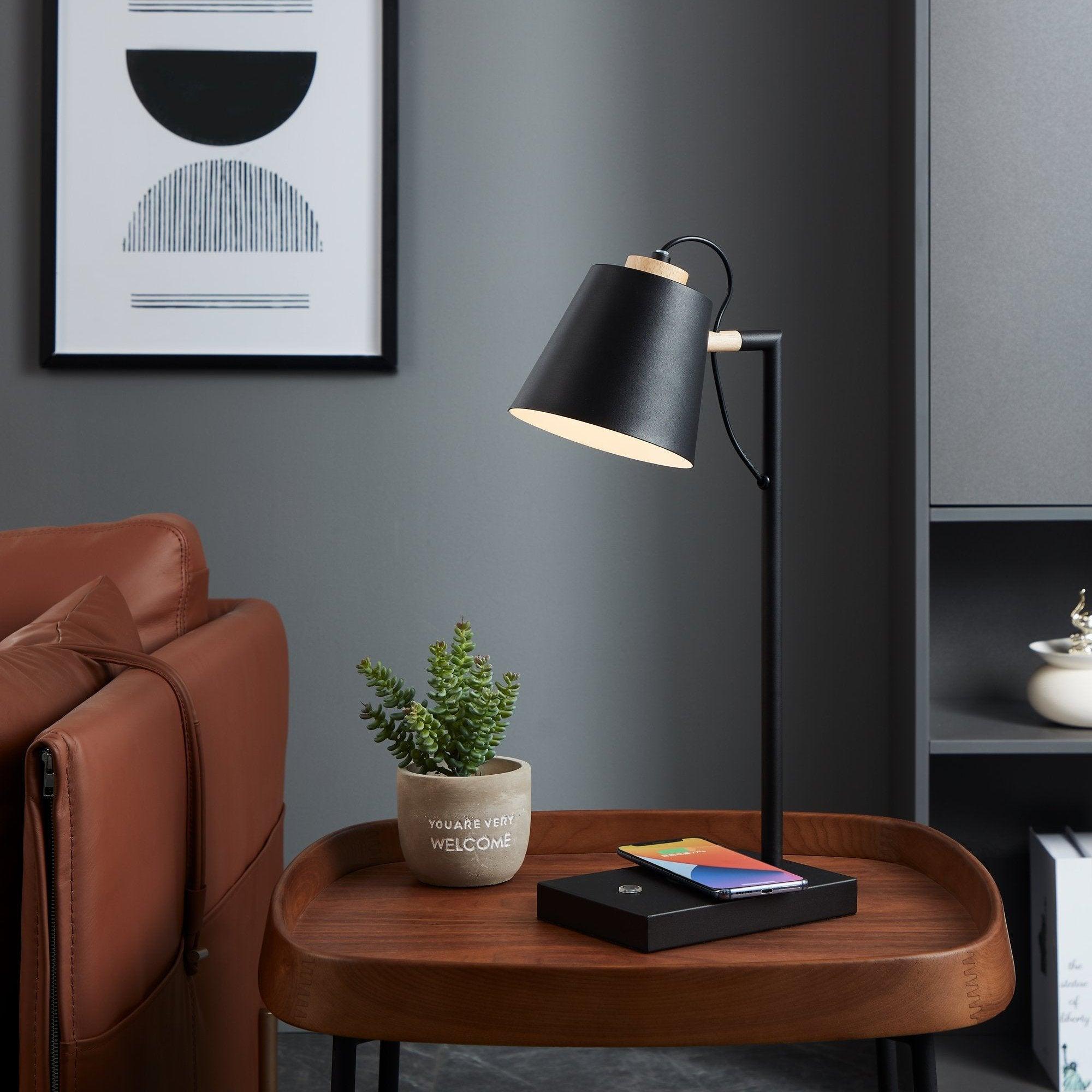 eglo lacey qi black touch table lamp living room image