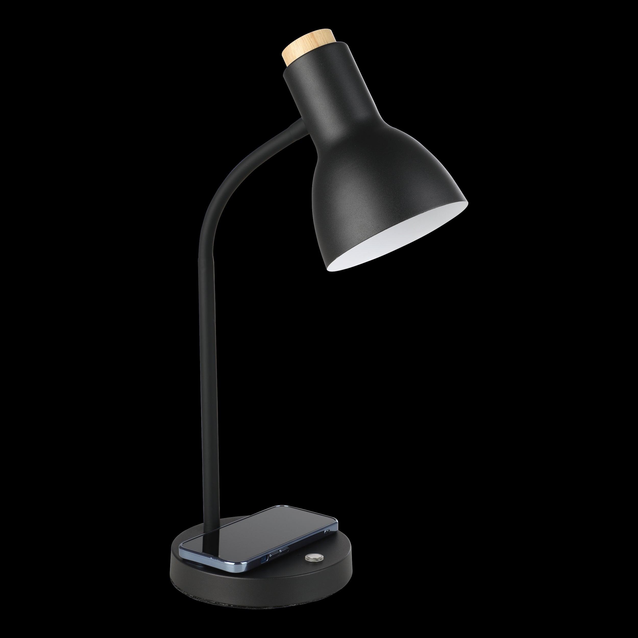 eglo veradal qi black touch table lamp living room close up